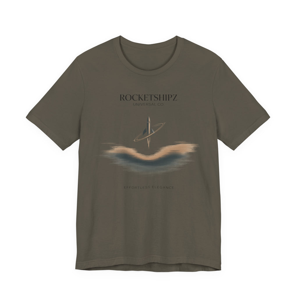 Minimalist Rocketship Tee, Premium Basics, Subtle Embroidery Style