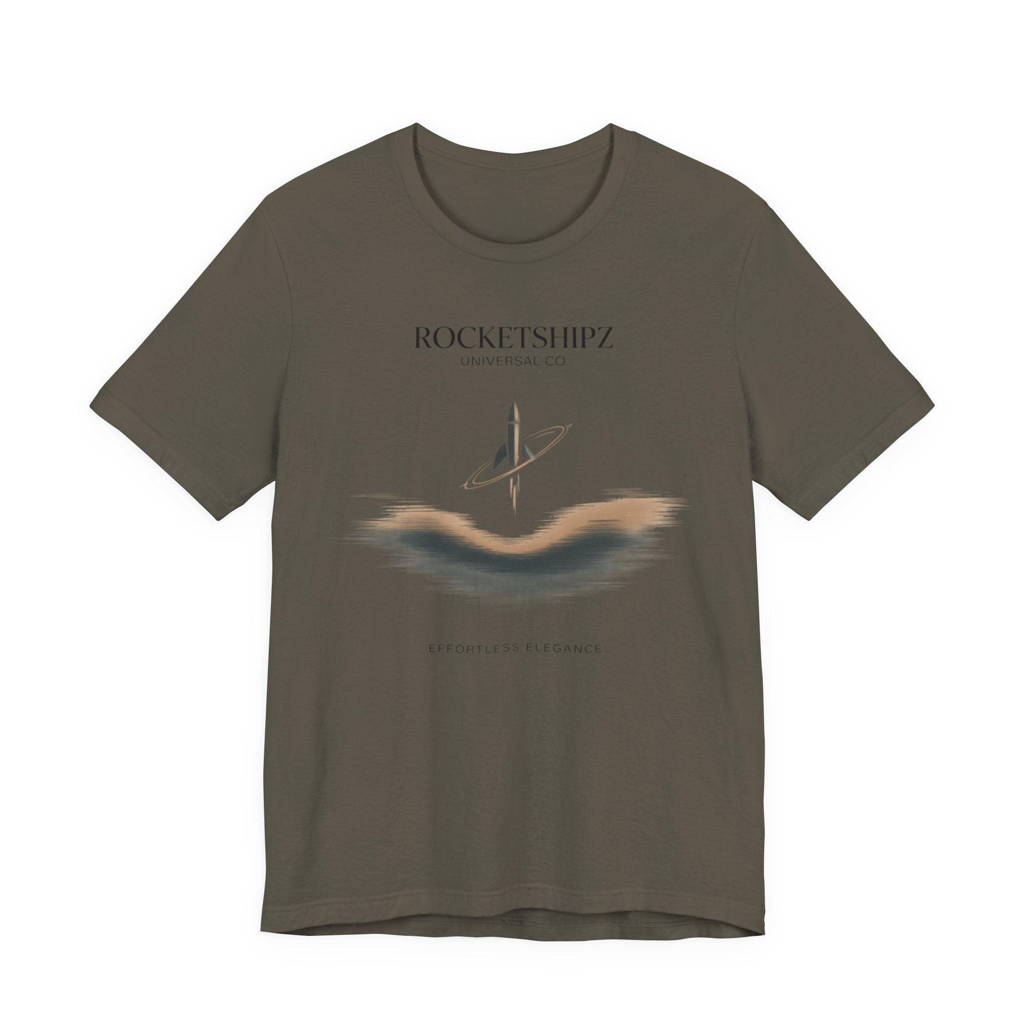 Minimalist Rocketship Tee, Premium Basics, Subtle Embroidery Style