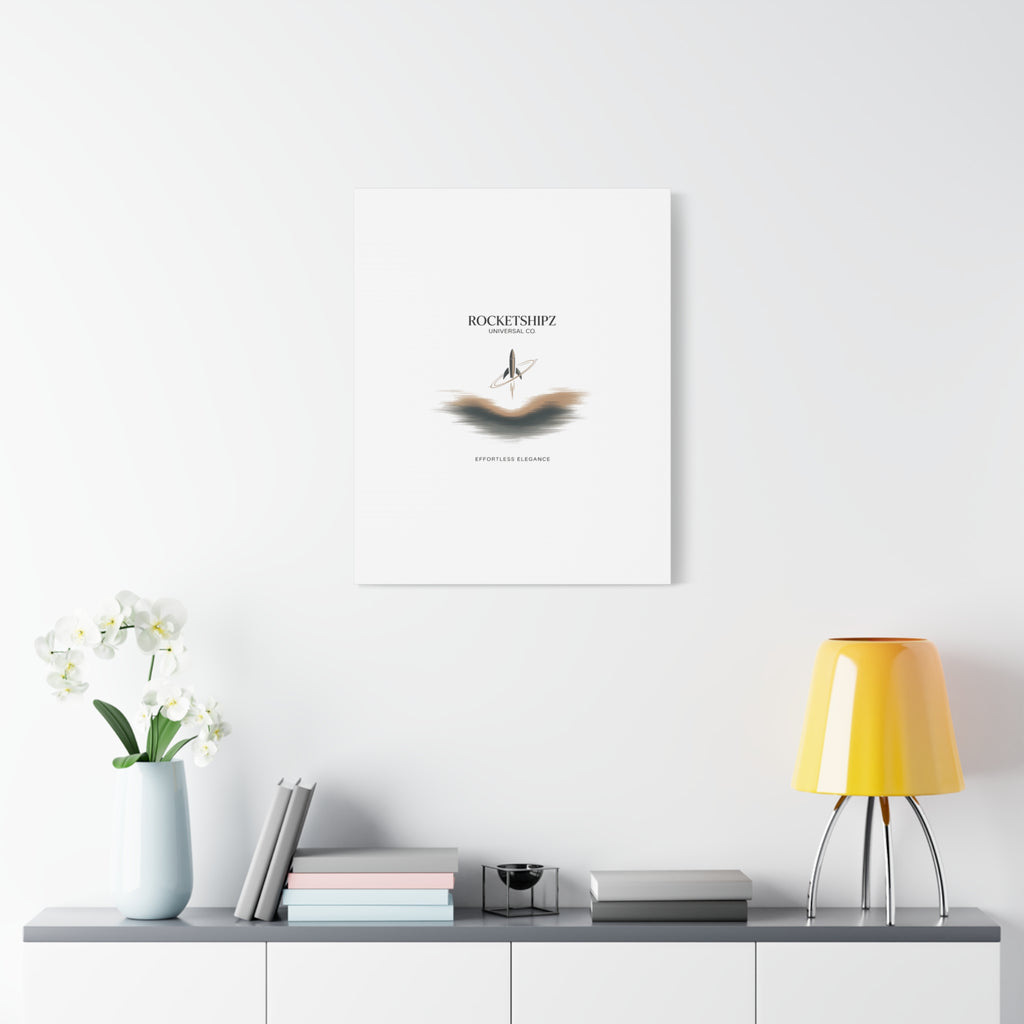 Minimal Rocket Logo Canvas, Neutral Art Print | Quiet Luxury, Elevated Basics