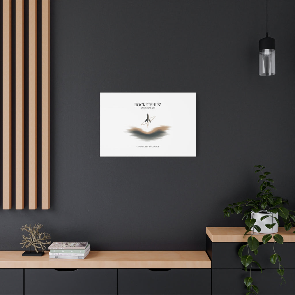 Minimal Rocket Logo Canvas, Neutral Art Print | Quiet Luxury, Elevated Basics