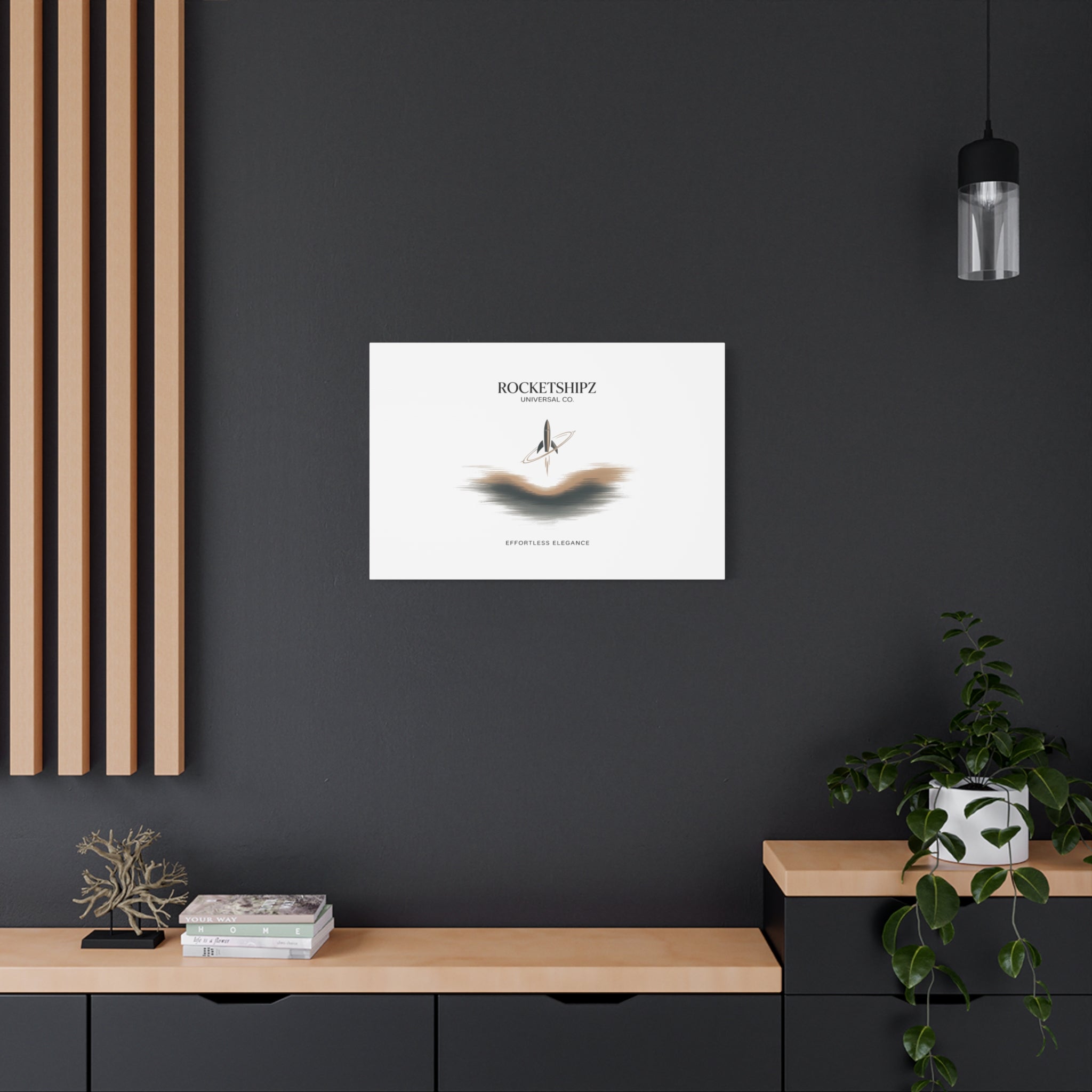 Minimal Rocket Logo Canvas, Neutral Art Print | Quiet Luxury, Elevated Basics