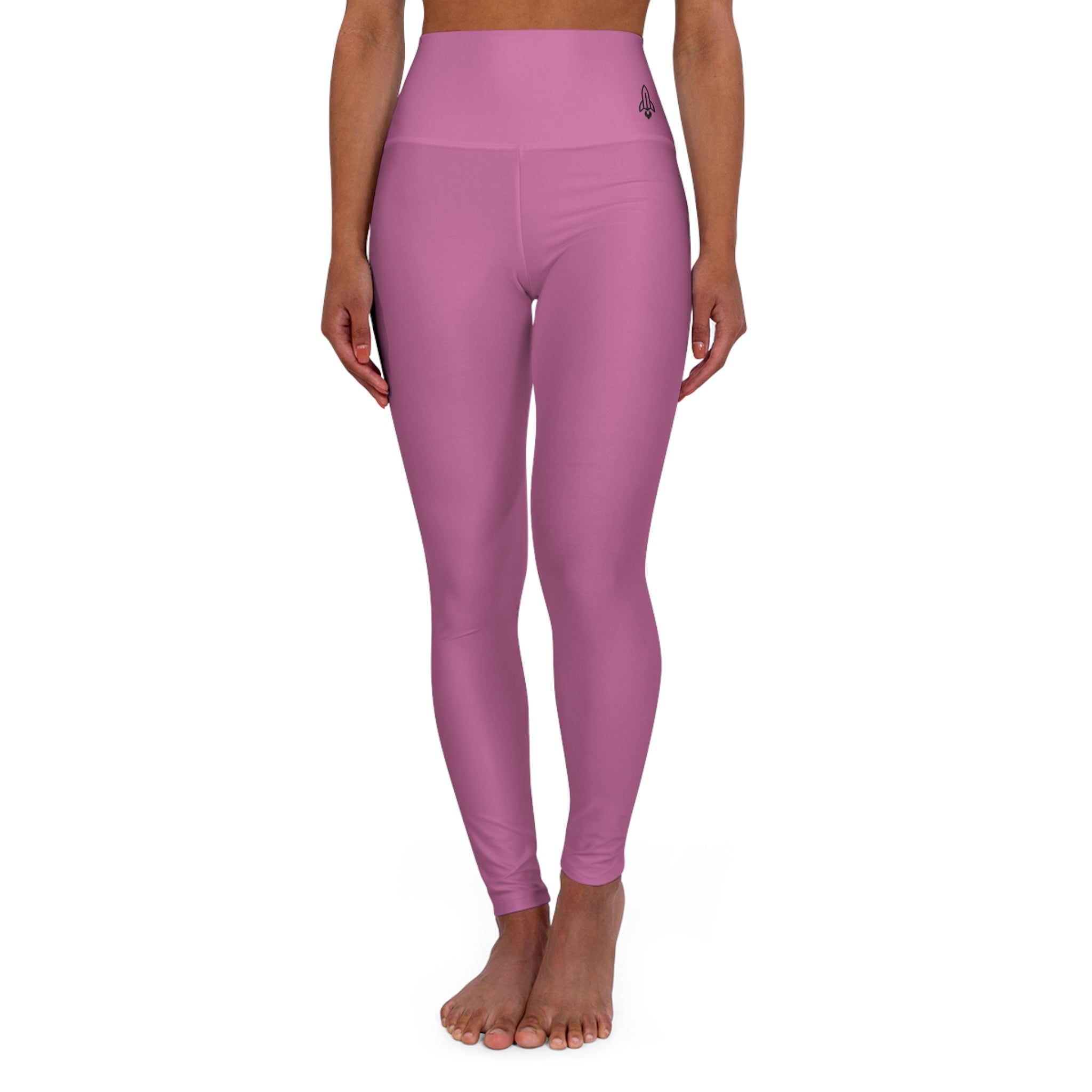 Rocketshipz "Pink-Heights" Yoga Leggings — Elegant High-Waisted Athleisure Legging