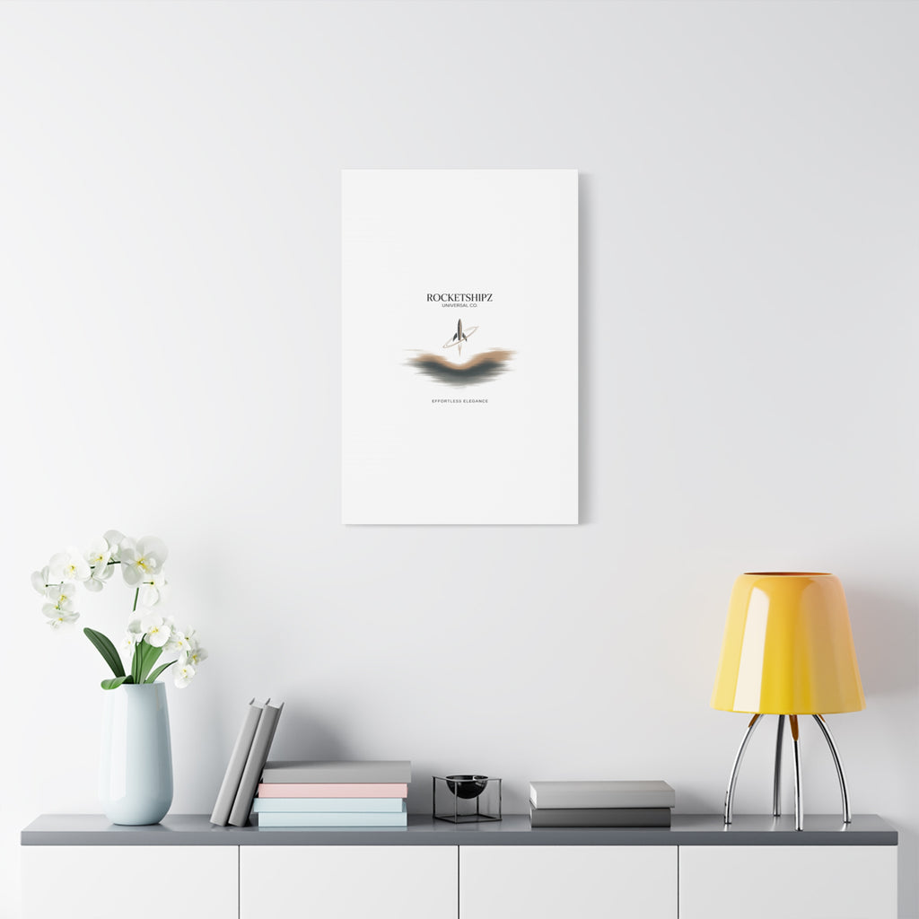 Minimal Rocket Logo Canvas, Neutral Art Print | Quiet Luxury, Elevated Basics