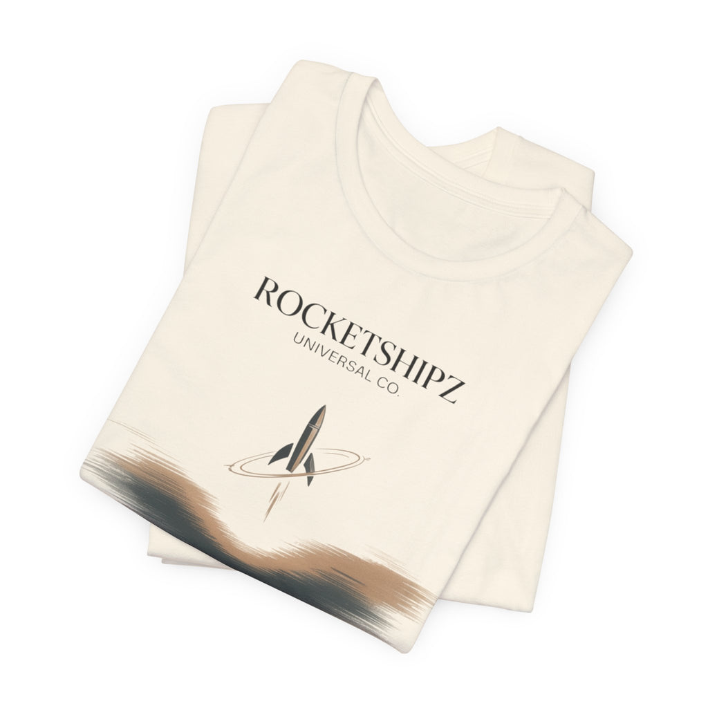 Minimalist Rocketship Tee, Premium Basics, Subtle Embroidery Style