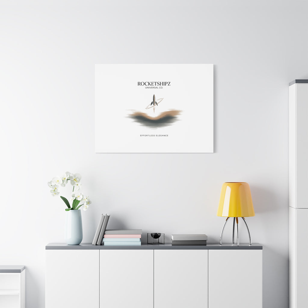 Minimal Rocket Logo Canvas, Neutral Art Print | Quiet Luxury, Elevated Basics