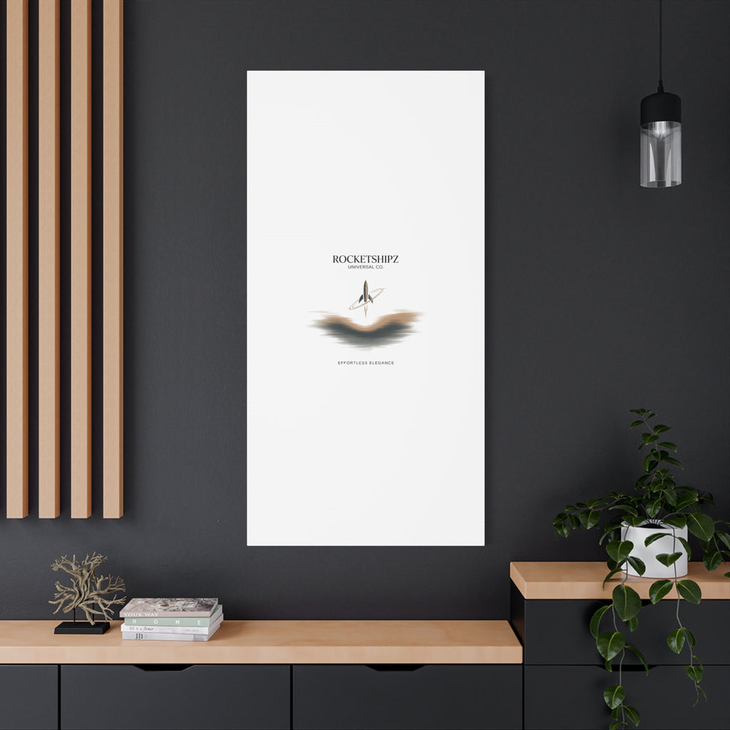 Minimal Rocket Logo Canvas, Neutral Art Print | Quiet Luxury, Elevated Basics