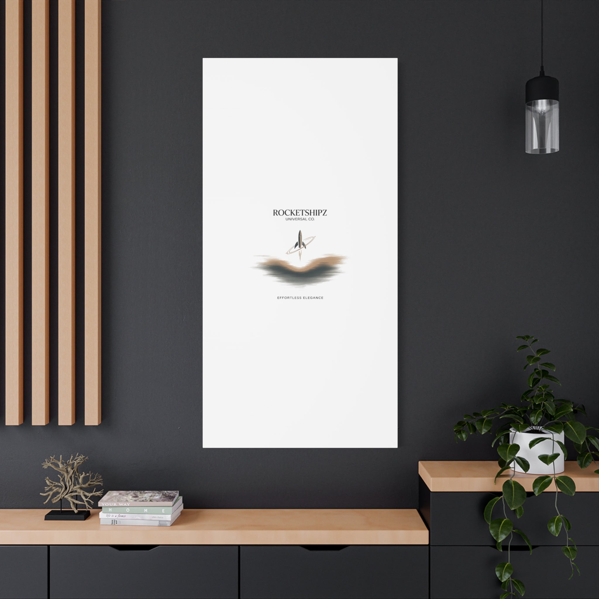 Minimal Rocket Logo Canvas, Neutral Art Print | Quiet Luxury, Elevated Basics
