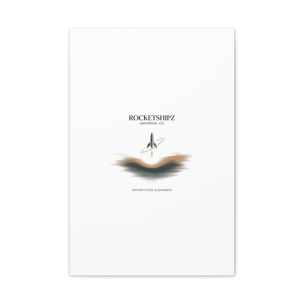 Minimal Rocket Logo Canvas, Neutral Art Print | Quiet Luxury, Elevated Basics