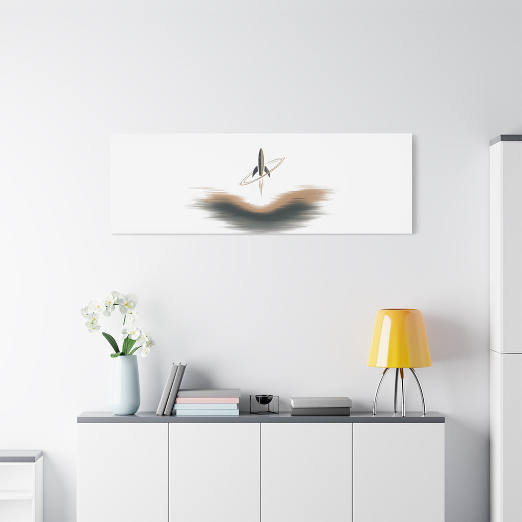 Minimal Rocket Logo Canvas, Neutral Art Print | Quiet Luxury, Elevated Basics