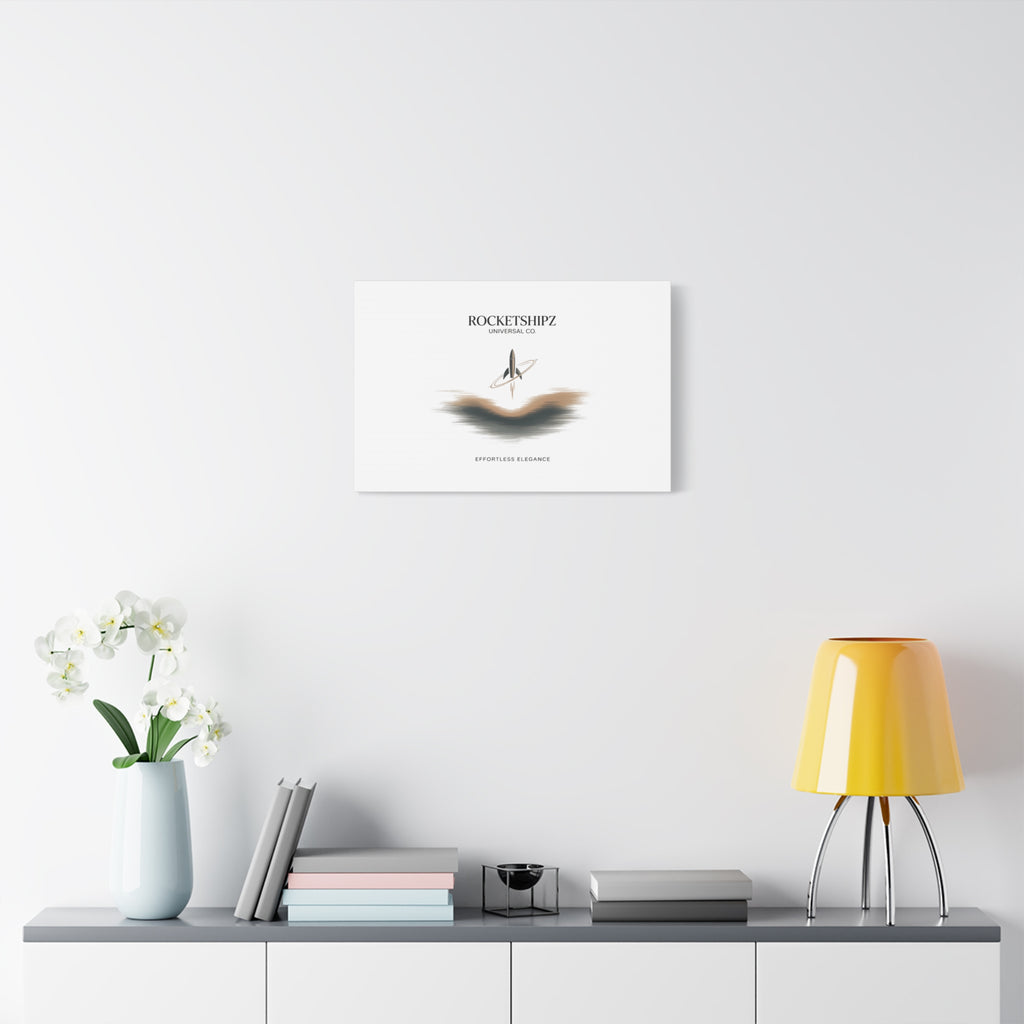 Minimal Rocket Logo Canvas, Neutral Art Print | Quiet Luxury, Elevated Basics