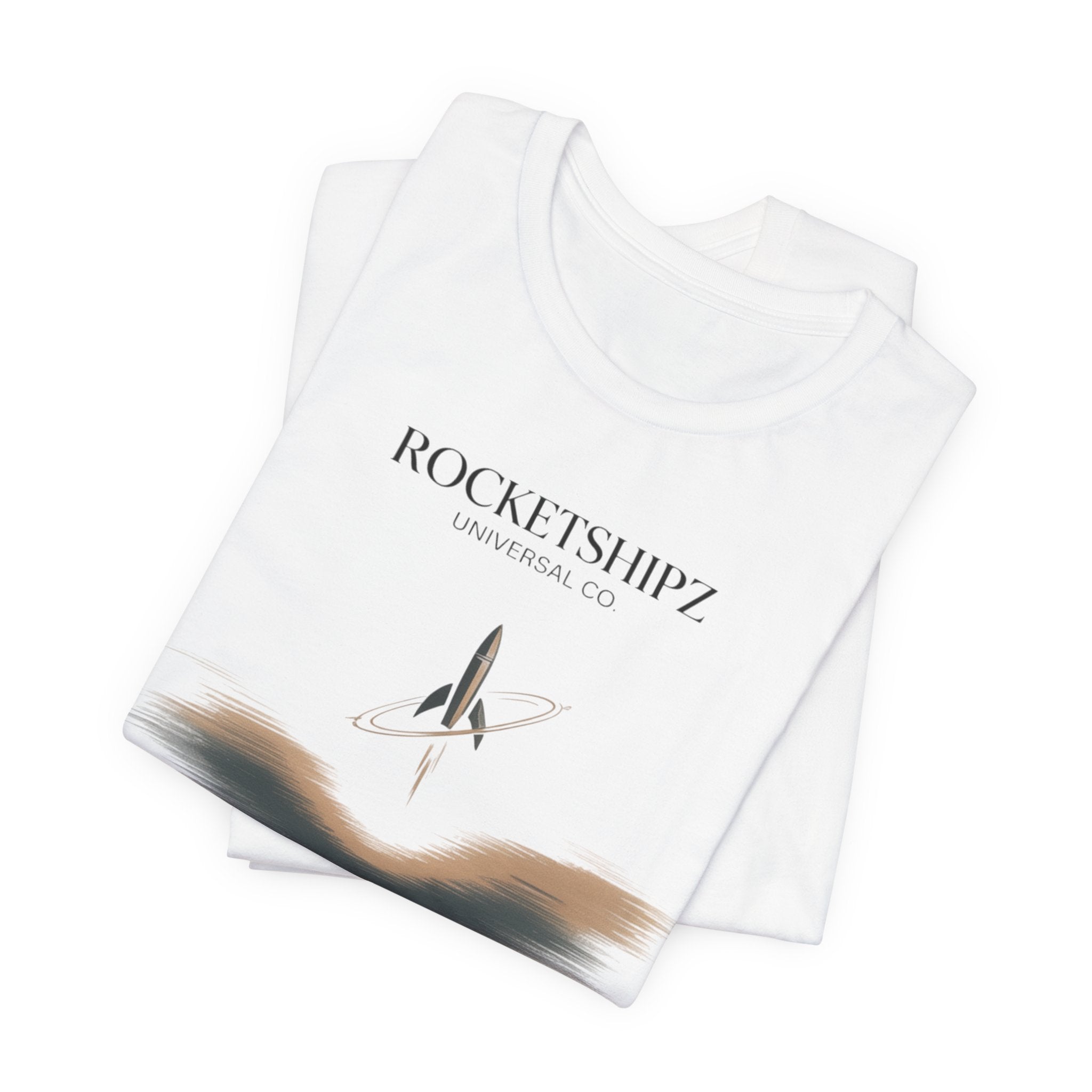 Minimalist Rocketship Tee, Premium Basics, Subtle Embroidery Style