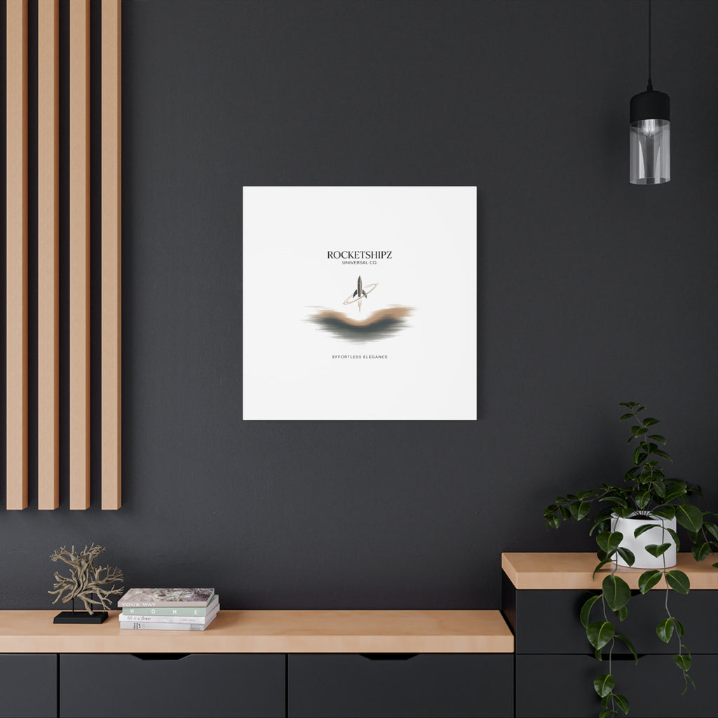 Minimal Rocket Logo Canvas, Neutral Art Print | Quiet Luxury, Elevated Basics