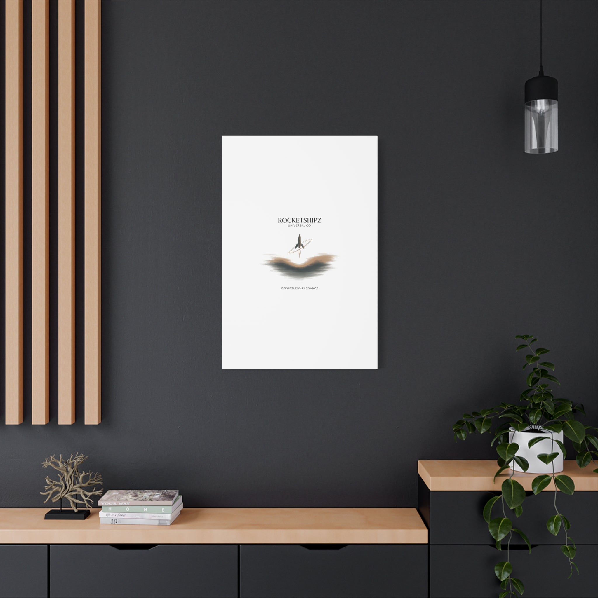 Minimal Rocket Logo Canvas, Neutral Art Print | Quiet Luxury, Elevated Basics