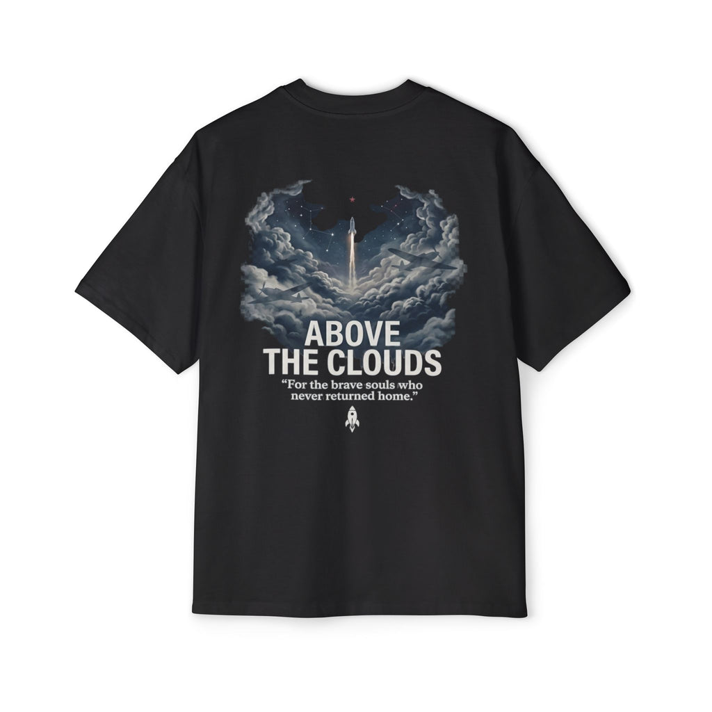 'For Those Who Rose' Memorial Day '26 Above the Clouds Graphic Tee by Rocketshipz — Men's Oversized T-Shirt
