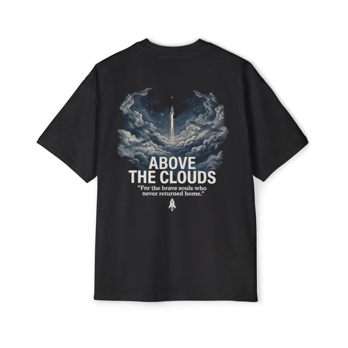 'For Those Who Rose' Memorial Day '26 Above the Clouds Graphic Tee by Rocketshipz — Men's Oversized T-Shirt