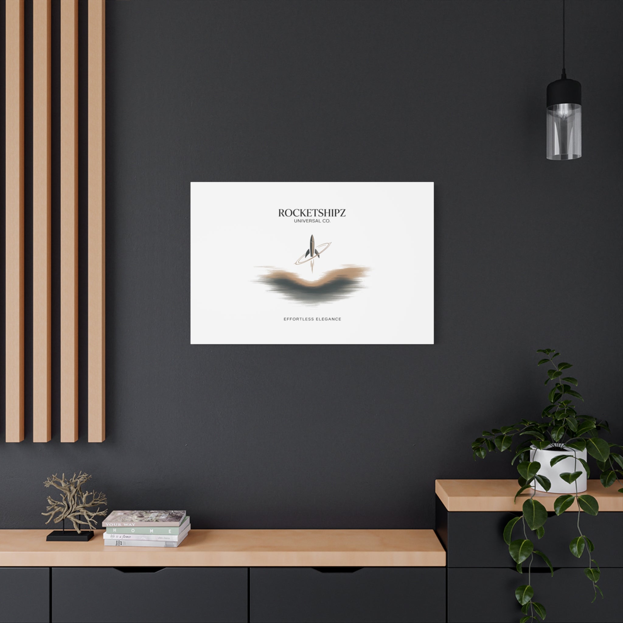 Minimal Rocket Logo Canvas, Neutral Art Print | Quiet Luxury, Elevated Basics