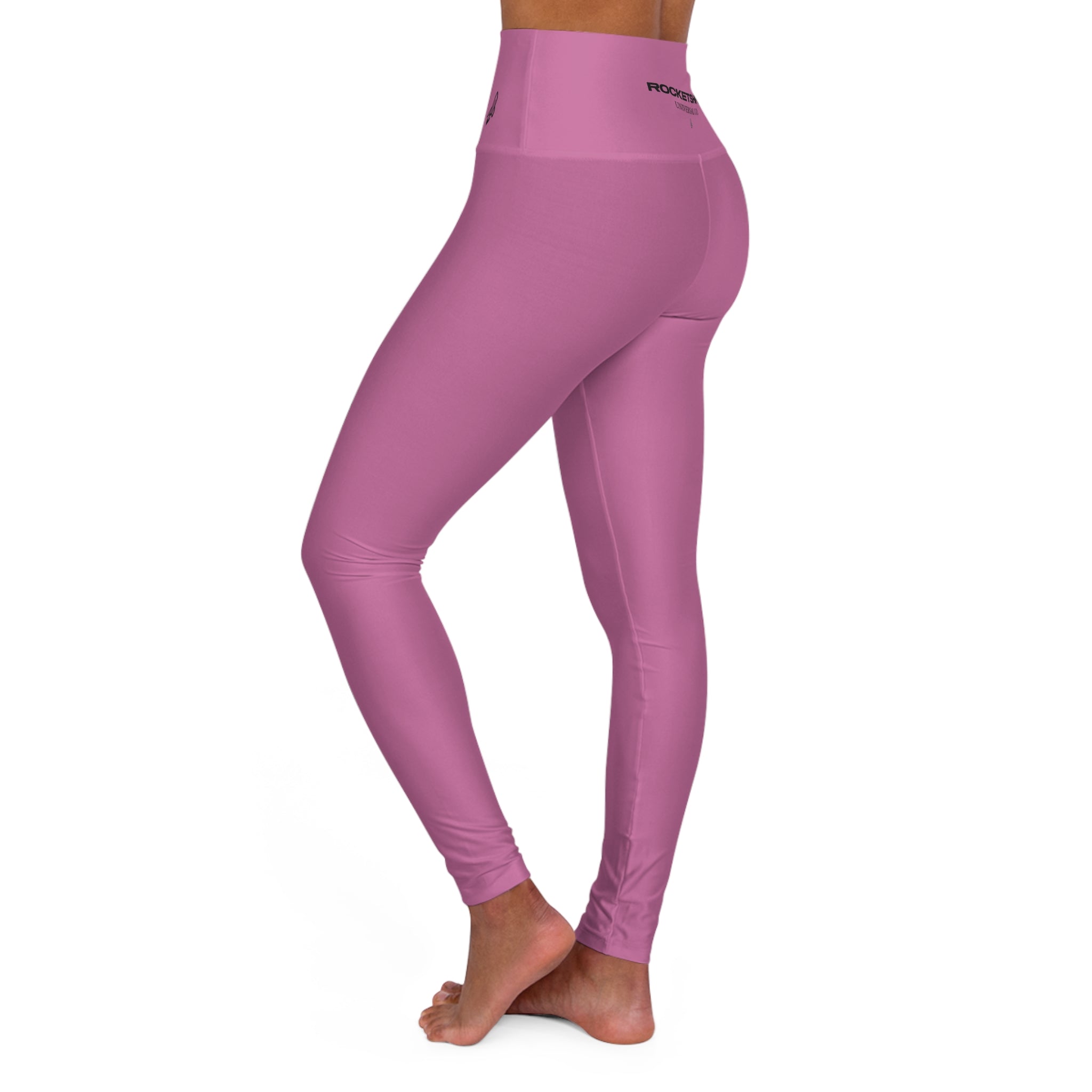 Rocketshipz "Pink-Heights" Yoga Leggings — Elegant High-Waisted Athleisure Legging
