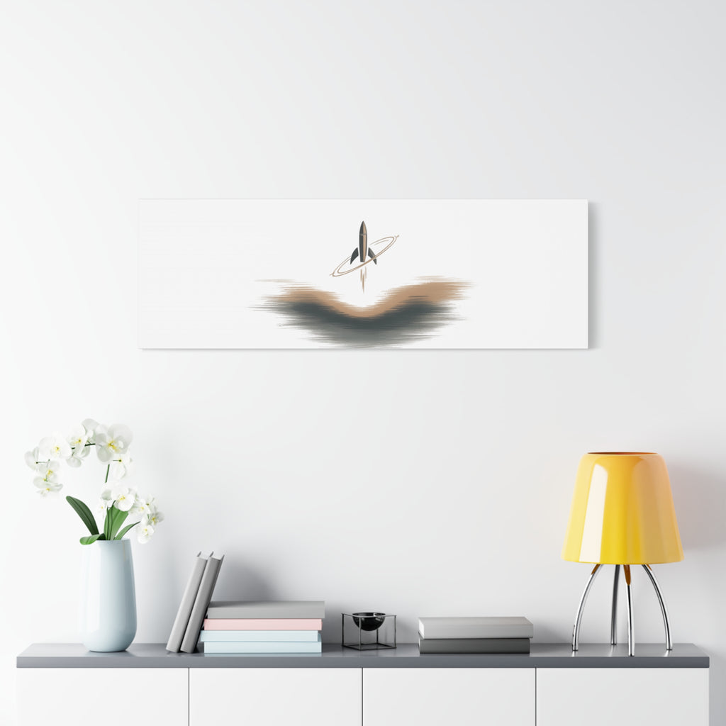 Minimal Rocket Logo Canvas, Neutral Art Print | Quiet Luxury, Elevated Basics