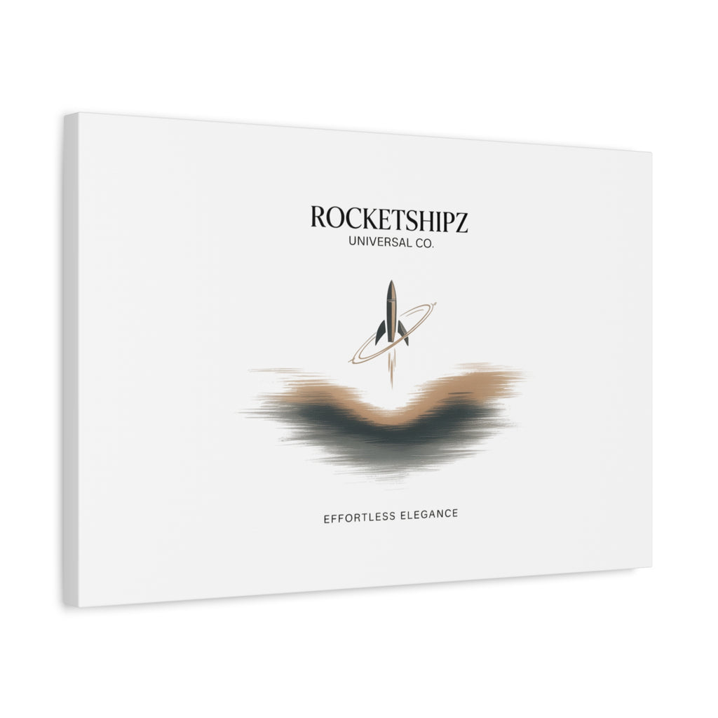 Minimal Rocket Logo Canvas, Neutral Art Print | Quiet Luxury, Elevated Basics
