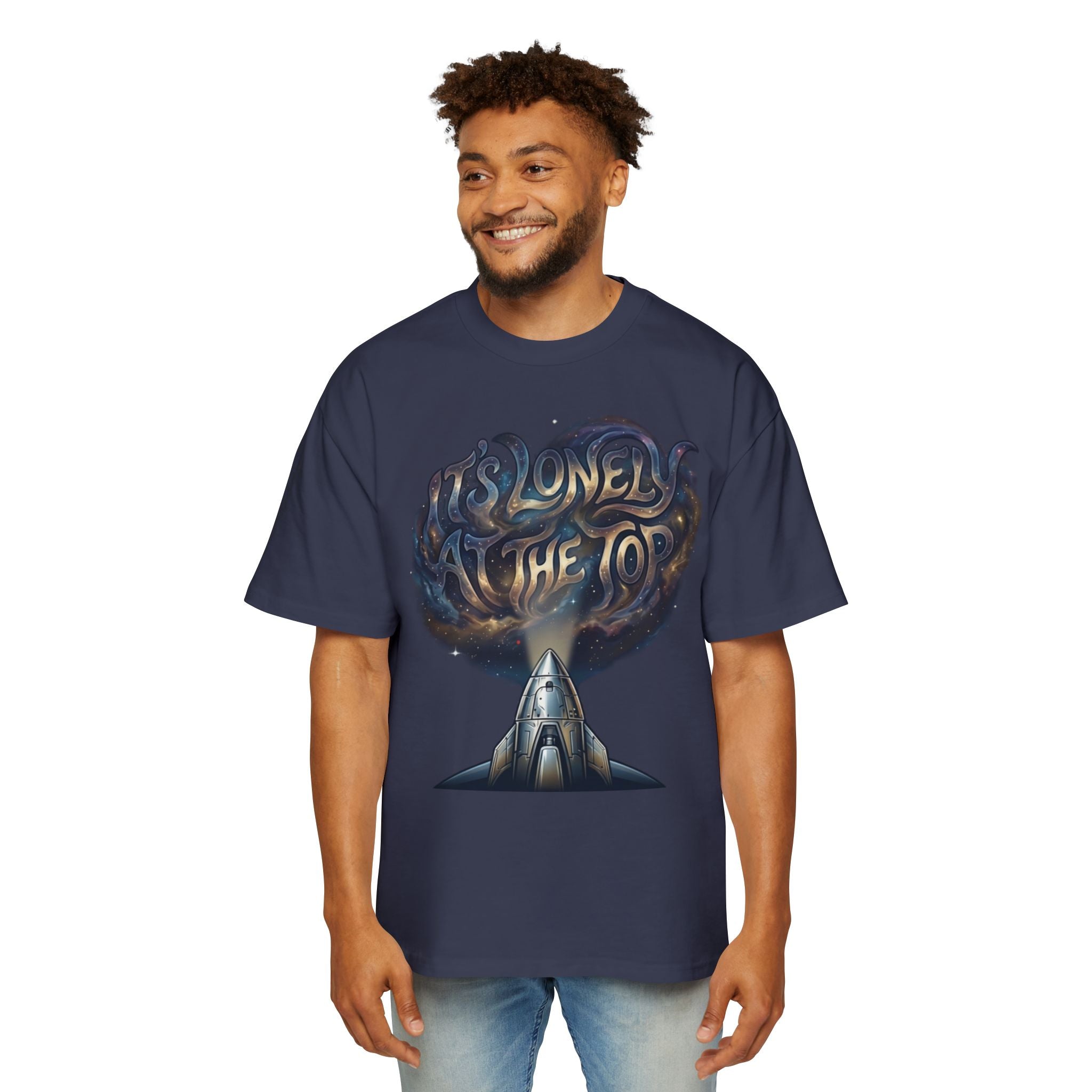 Rocketshipz "It's Lonely at the Top" Tee — Oversized Men's Graphic T-Shirt