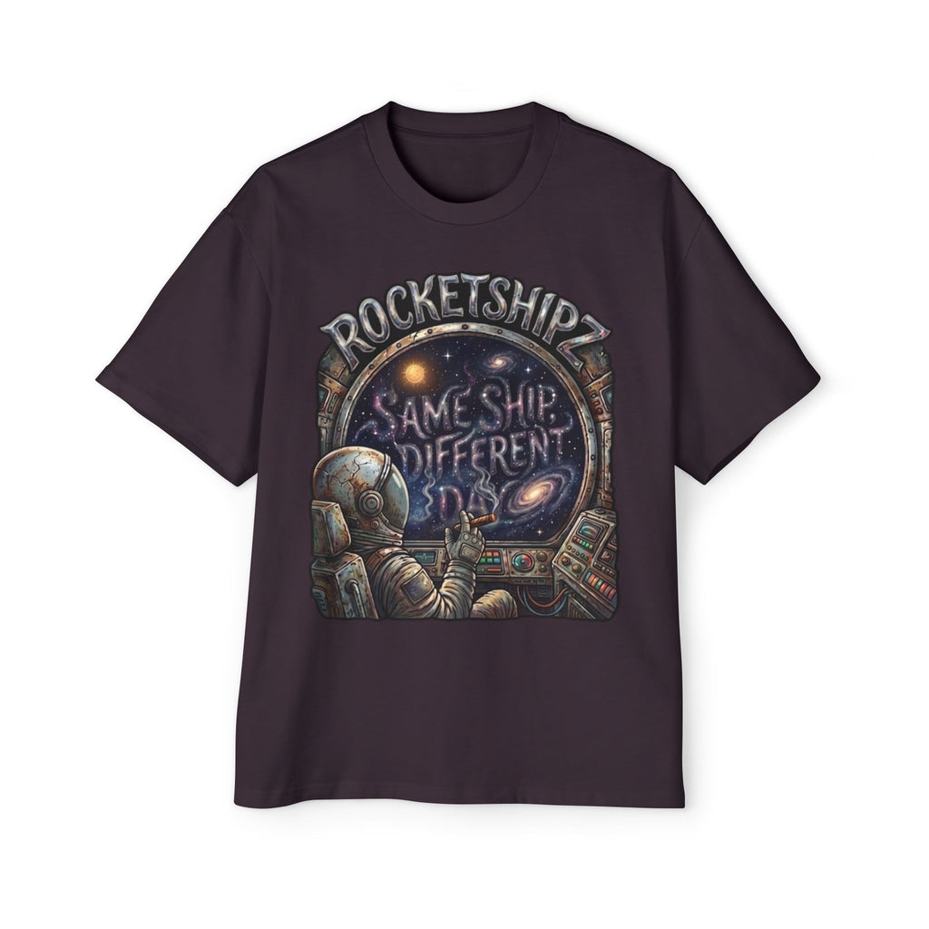"Same Ship, Different Day" Rocketshipz Astronaut Graphic Tee — Men’s Oversized T-Shirt