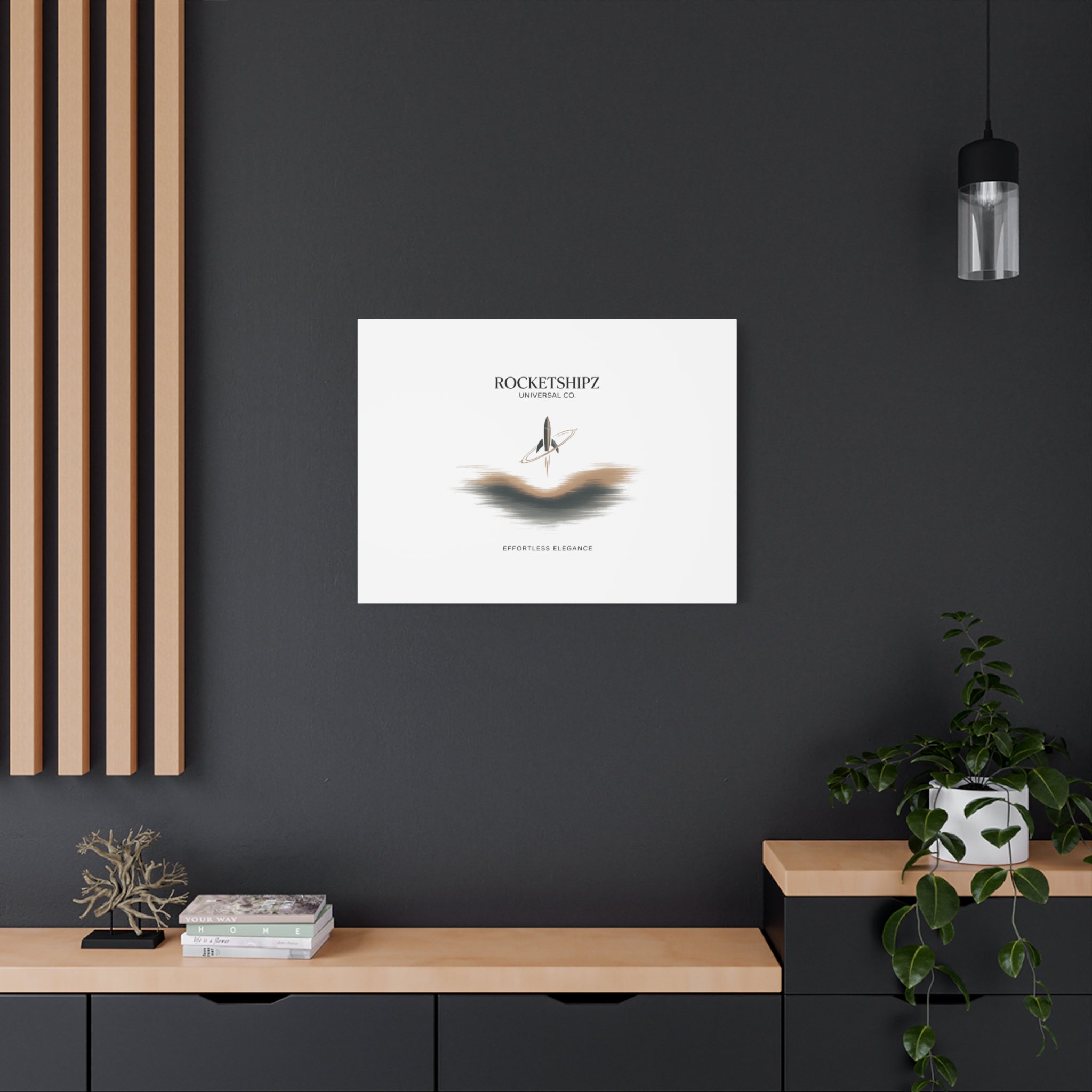 Minimal Rocket Logo Canvas, Neutral Art Print | Quiet Luxury, Elevated Basics