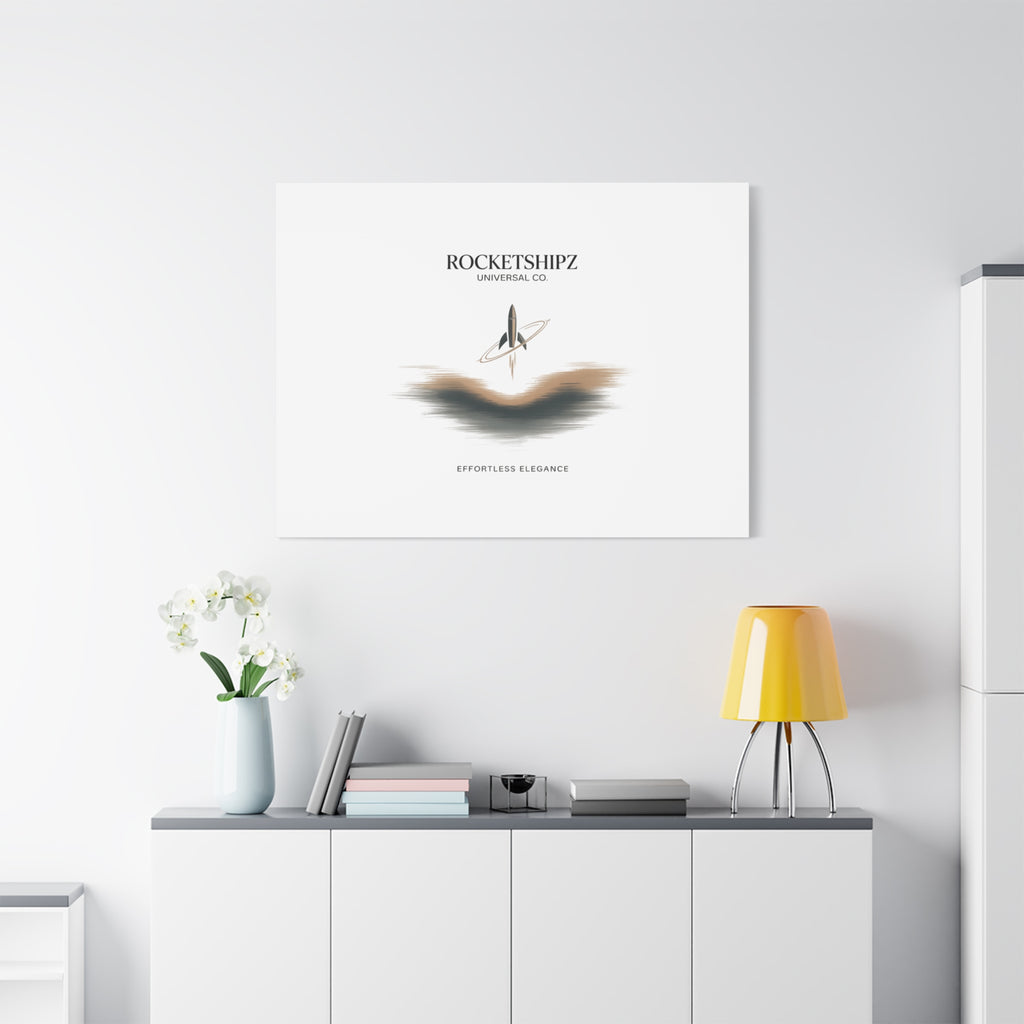 Minimal Rocket Logo Canvas, Neutral Art Print | Quiet Luxury, Elevated Basics