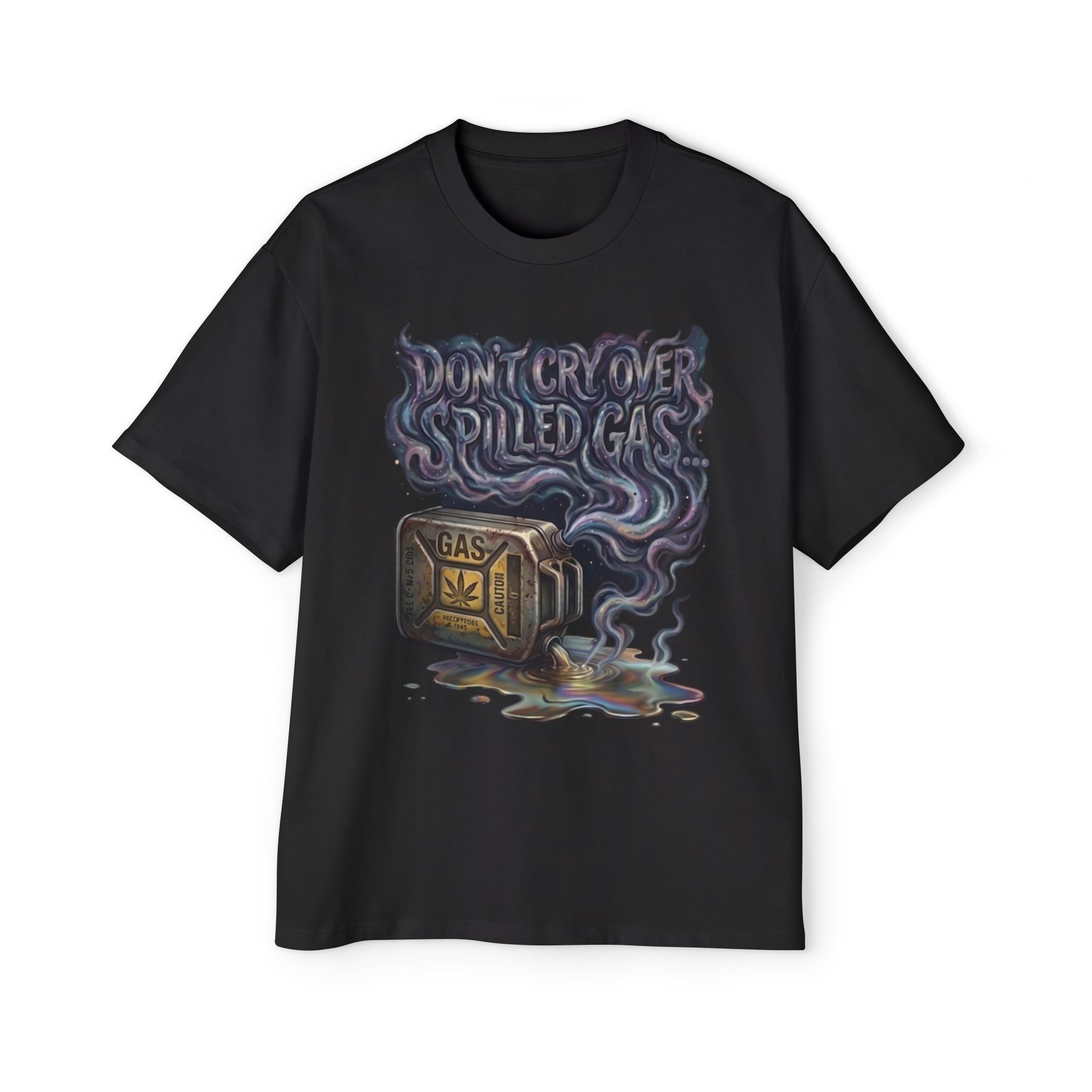 "Don’t Cry Over Spilled Gas" Rocketshipz Tee — Vintage Gas Can Graphic T-Shirt