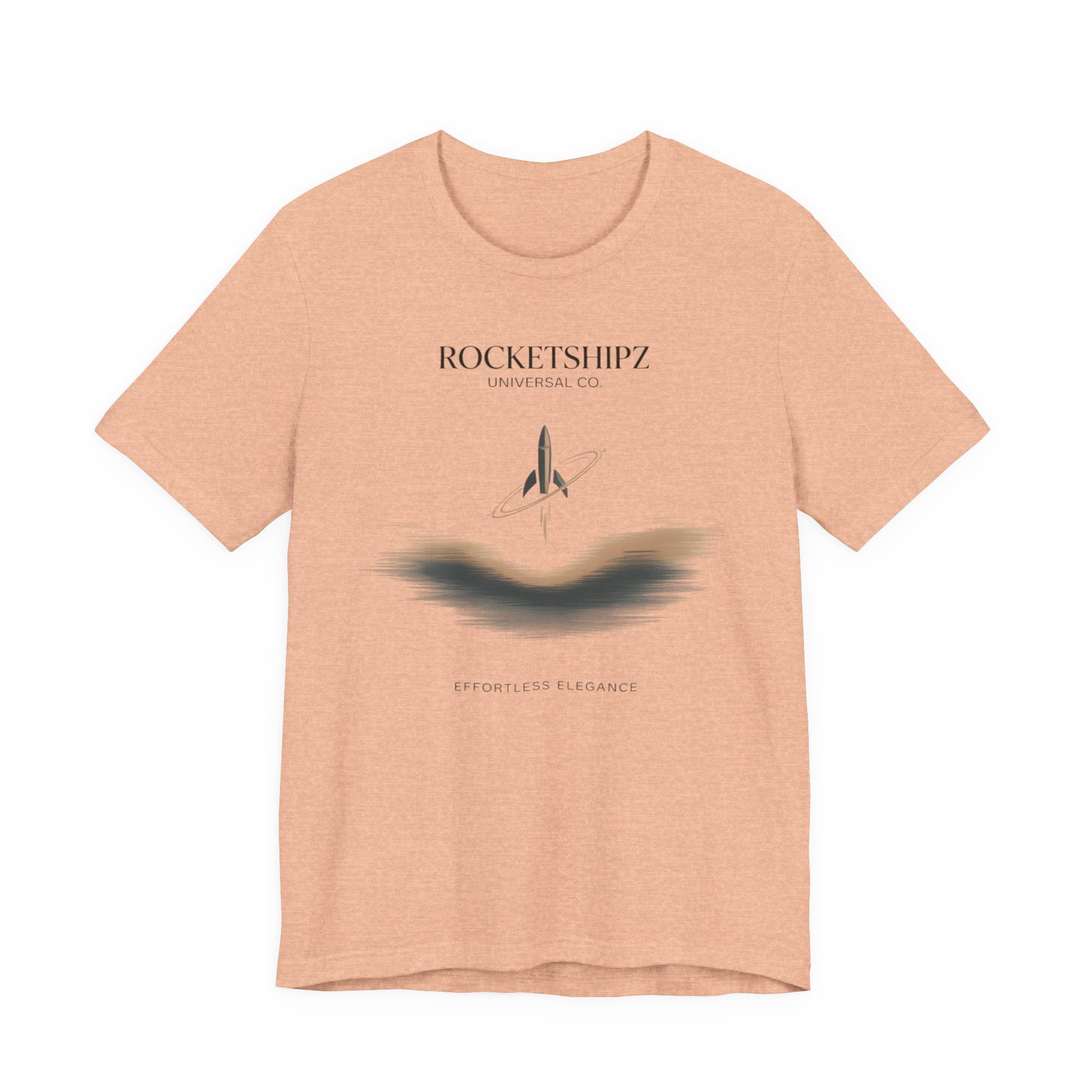 Minimalist Rocketship Tee, Premium Basics, Subtle Embroidery Style