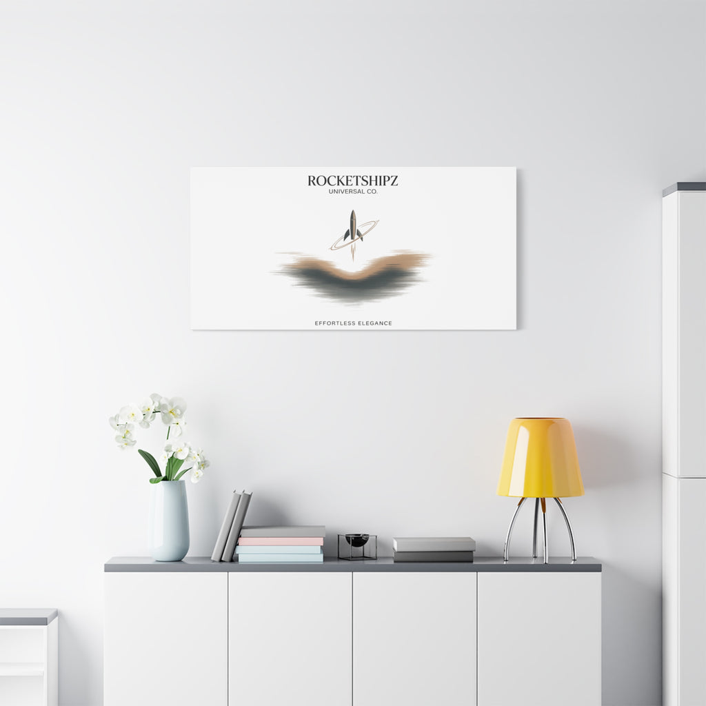 Minimal Rocket Logo Canvas, Neutral Art Print | Quiet Luxury, Elevated Basics