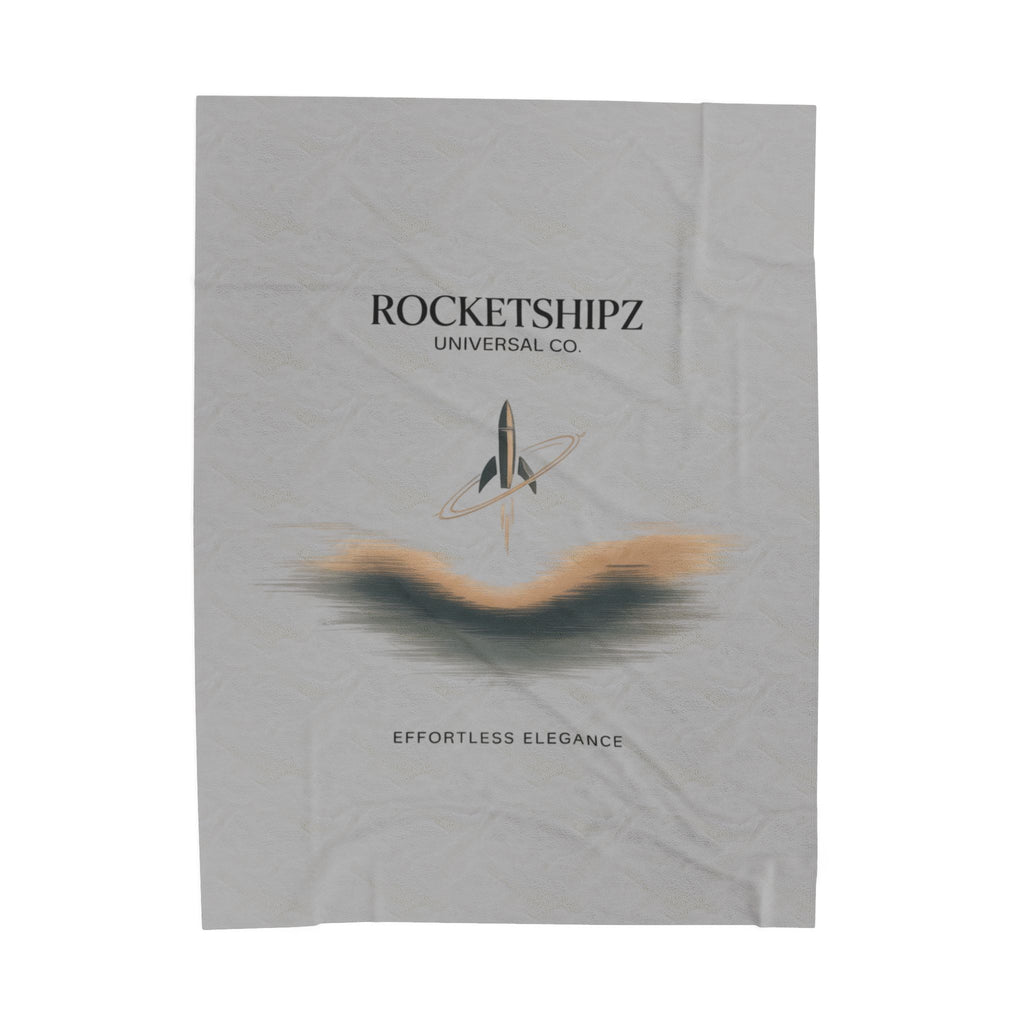 Minimalist Embroidered Logo Velveteen Blanket | Quiet Luxury, Neutral Essentials