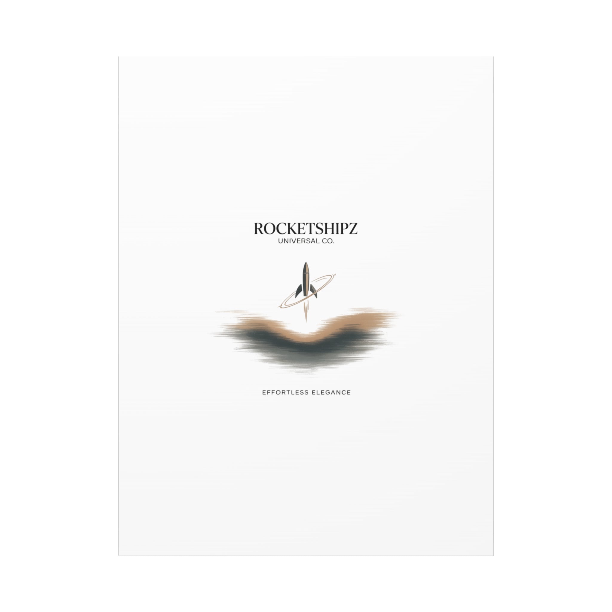 Minimal Rocket Logo Canvas, Neutral Art Print | Quiet Luxury, Elevated Basics