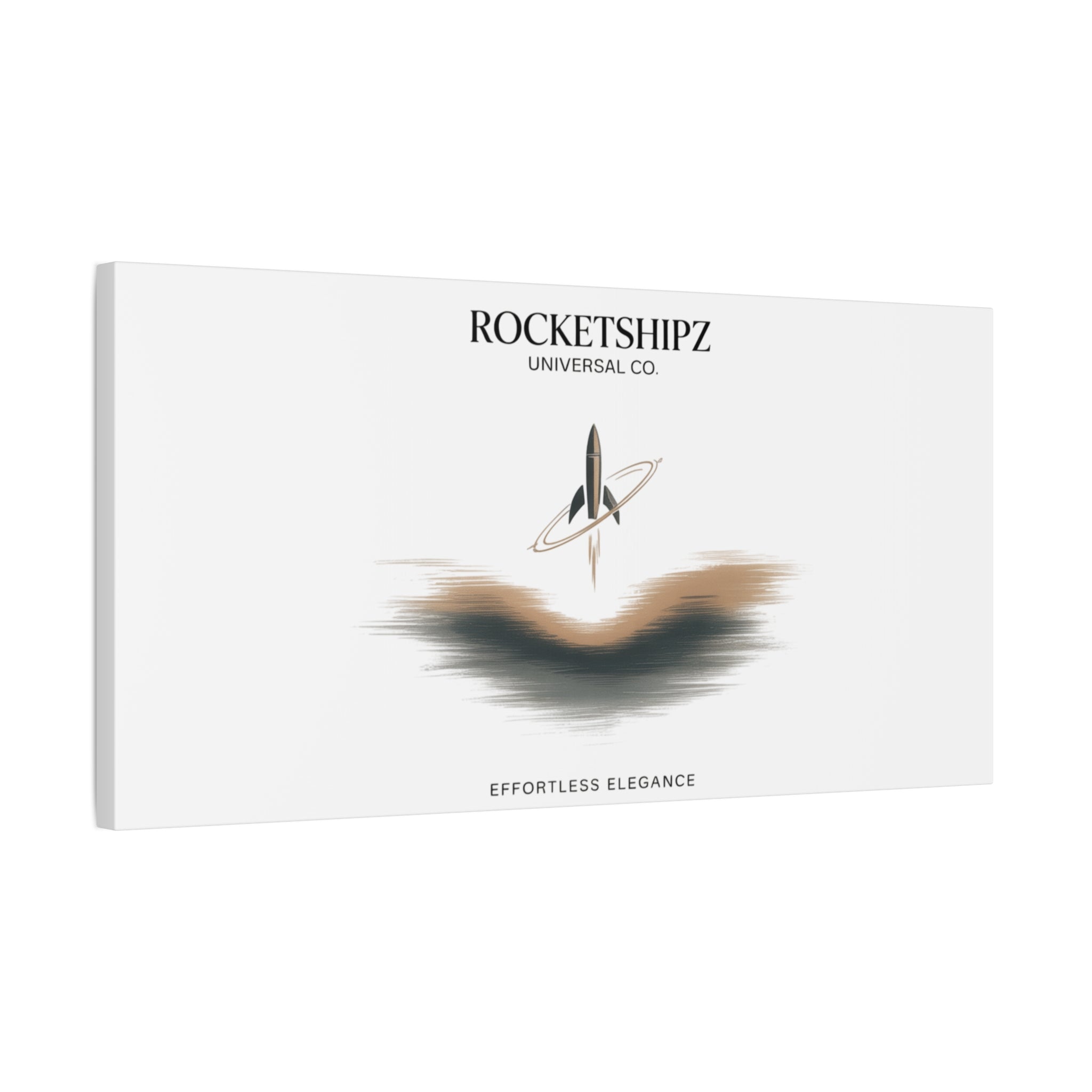 Minimal Rocket Logo Canvas, Neutral Art Print | Quiet Luxury, Elevated Basics