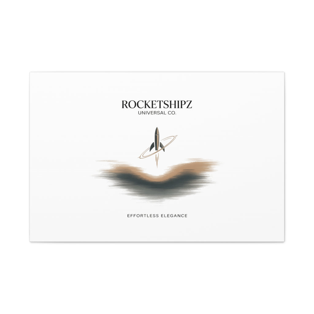Minimal Rocket Logo Canvas, Neutral Art Print | Quiet Luxury, Elevated Basics