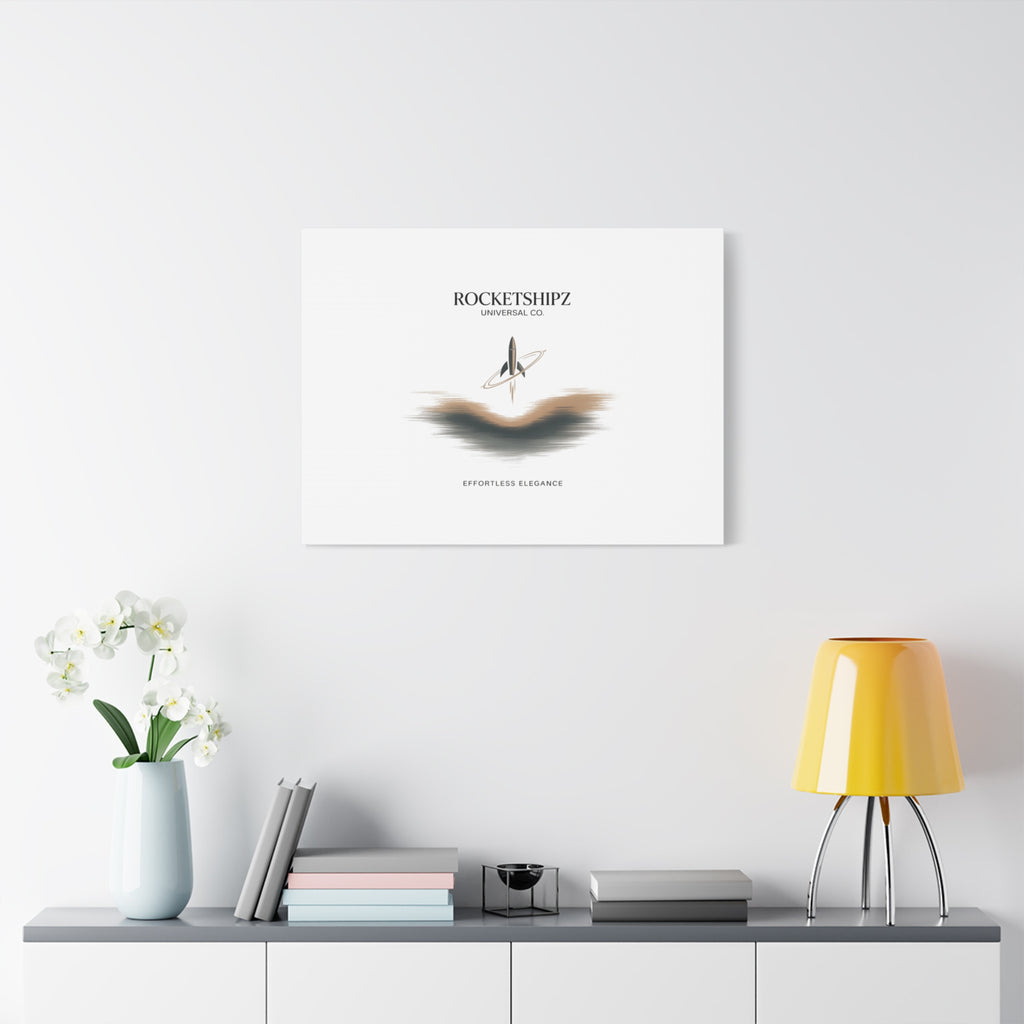 Minimal Rocket Logo Canvas, Neutral Art Print | Quiet Luxury, Elevated Basics