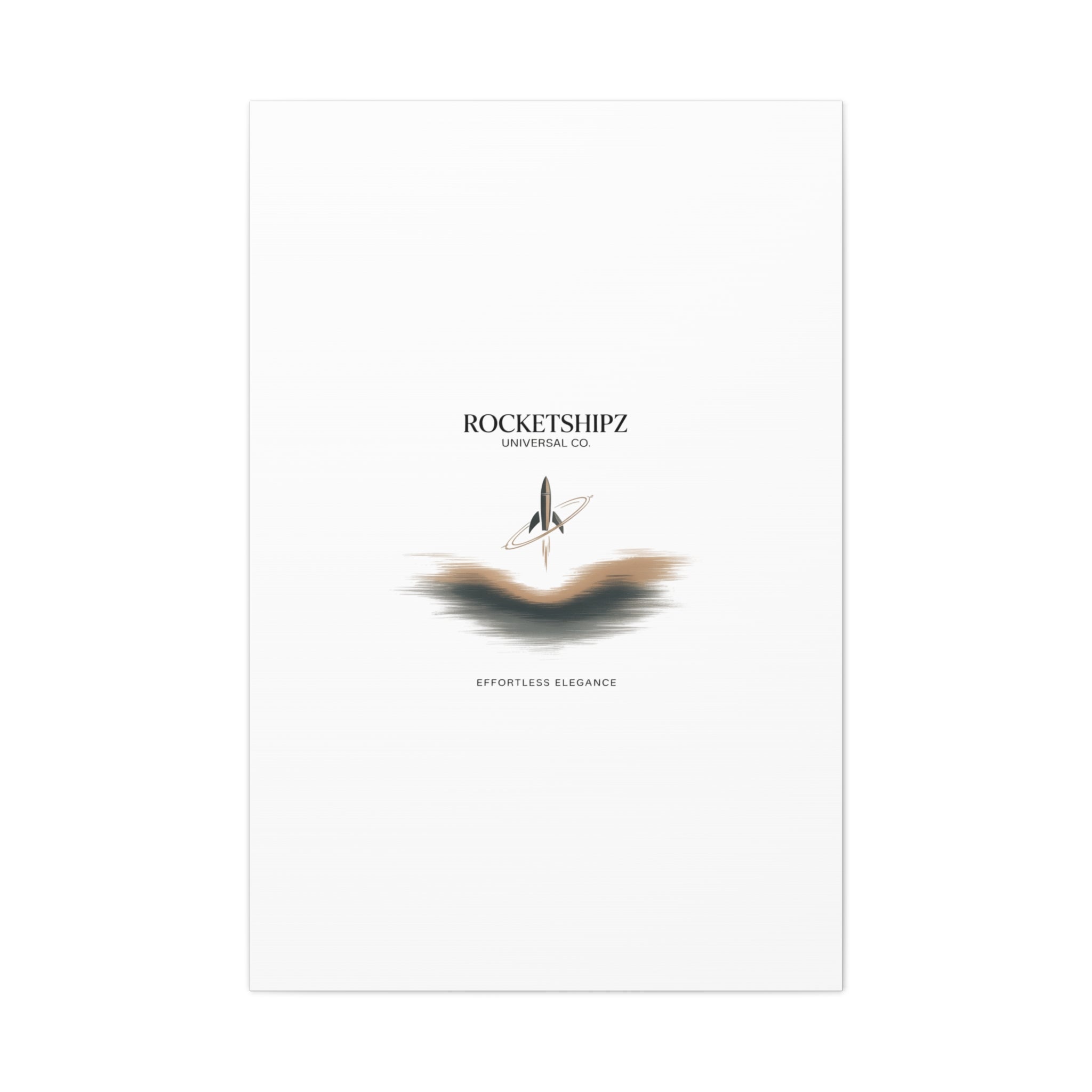 Minimal Rocket Logo Canvas, Neutral Art Print | Quiet Luxury, Elevated Basics