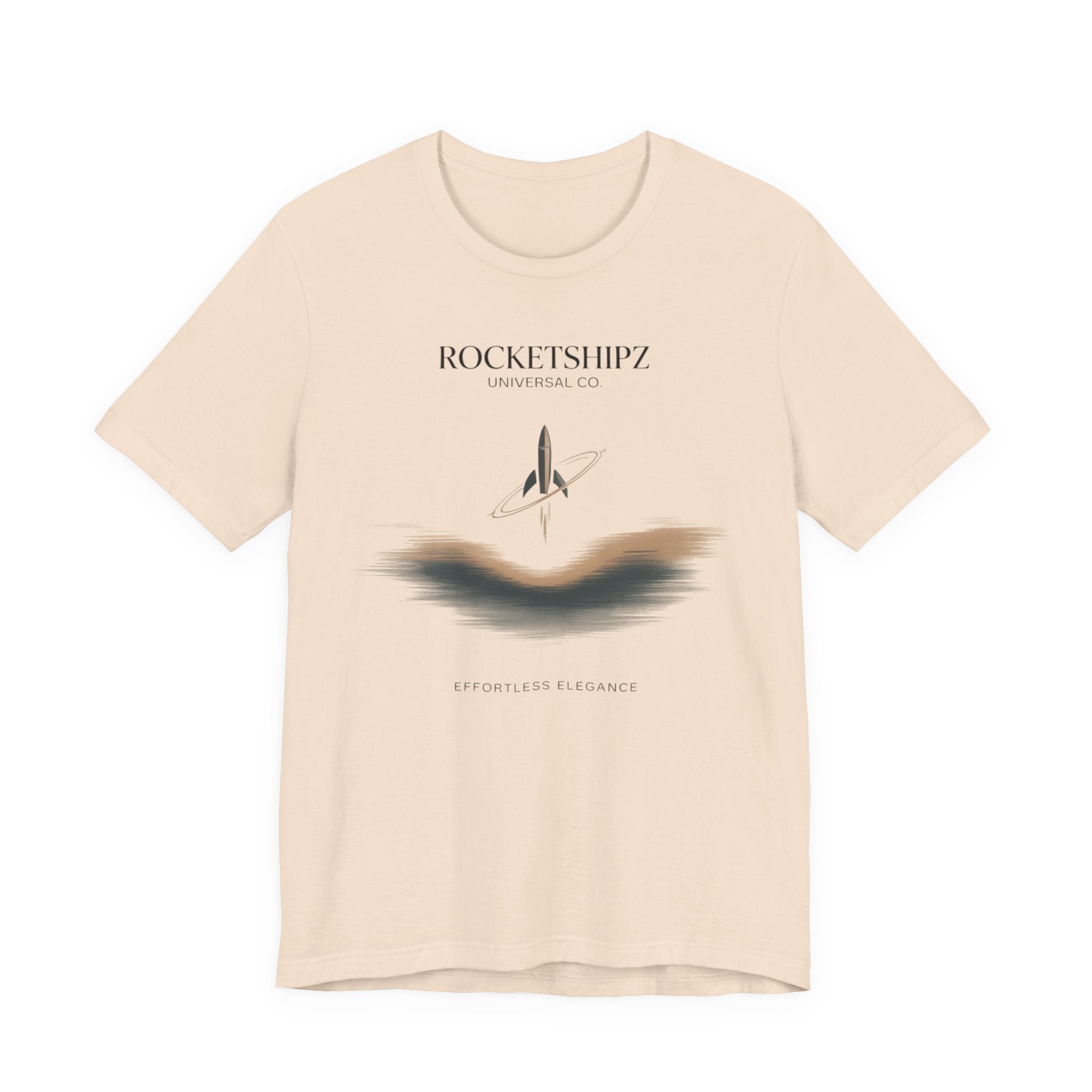 Minimalist Rocketship Tee, Premium Basics, Subtle Embroidery Style
