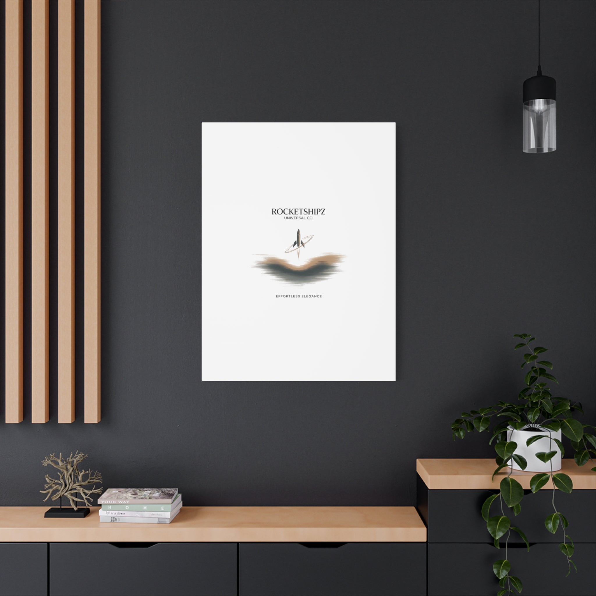 Minimal Rocket Logo Canvas, Neutral Art Print | Quiet Luxury, Elevated Basics