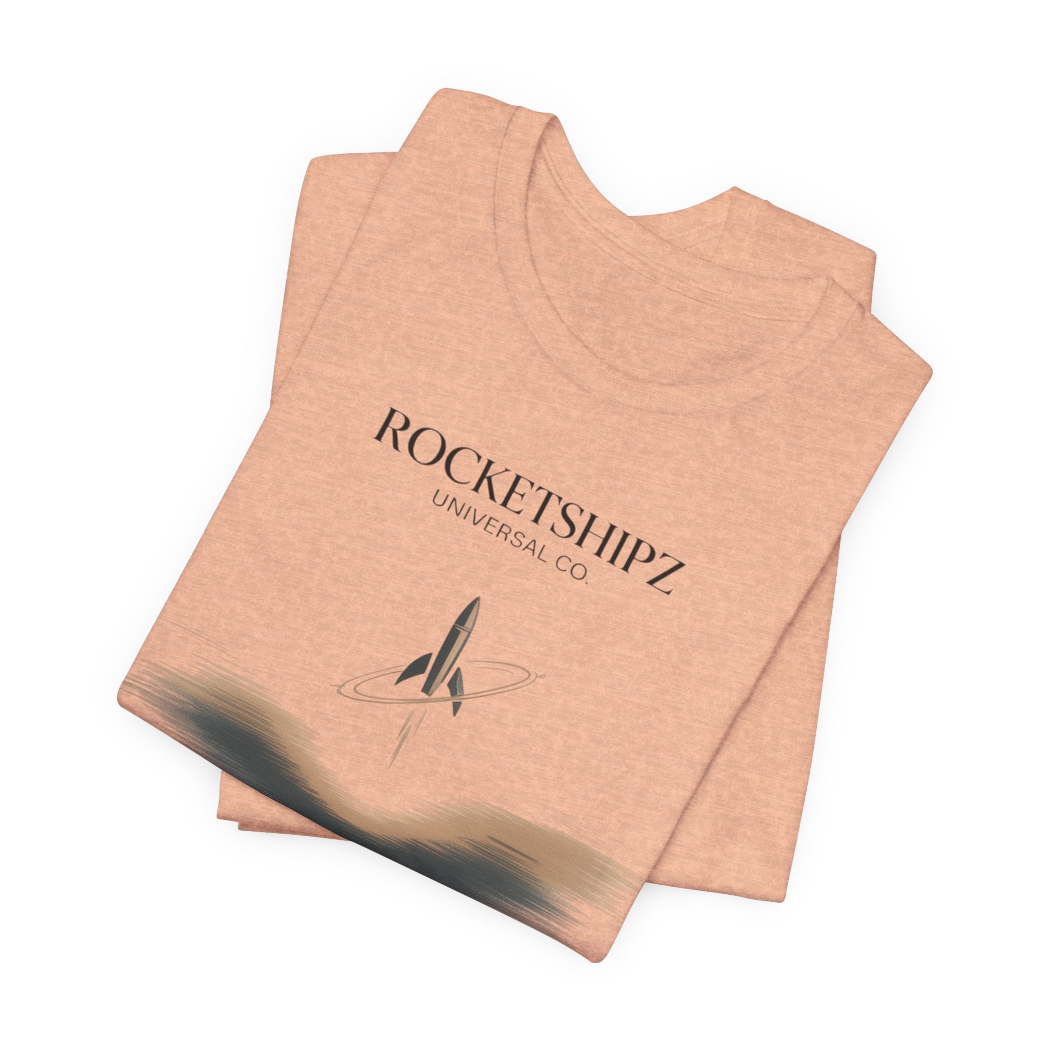 Minimalist Rocketship Tee, Premium Basics, Subtle Embroidery Style