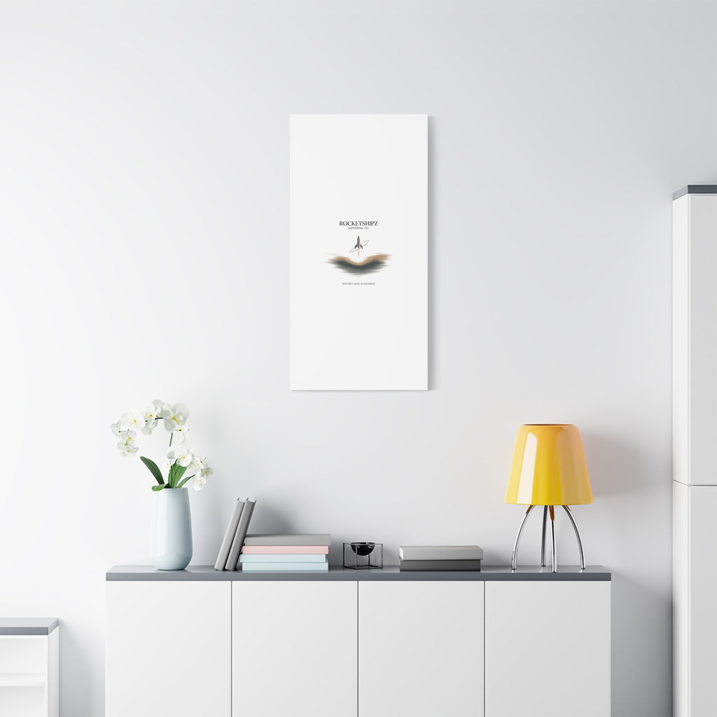 Minimal Rocket Logo Canvas, Neutral Art Print | Quiet Luxury, Elevated Basics