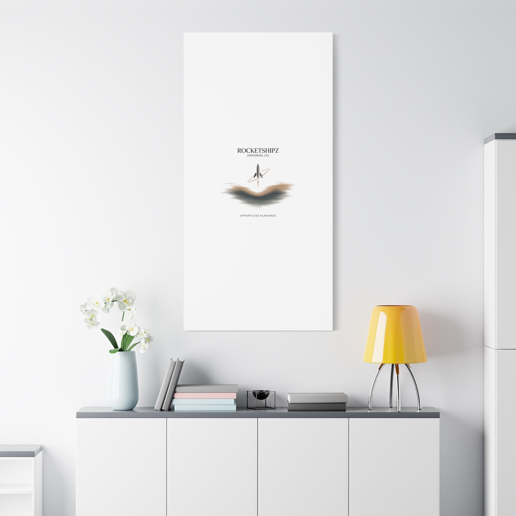 Minimal Rocket Logo Canvas, Neutral Art Print | Quiet Luxury, Elevated Basics