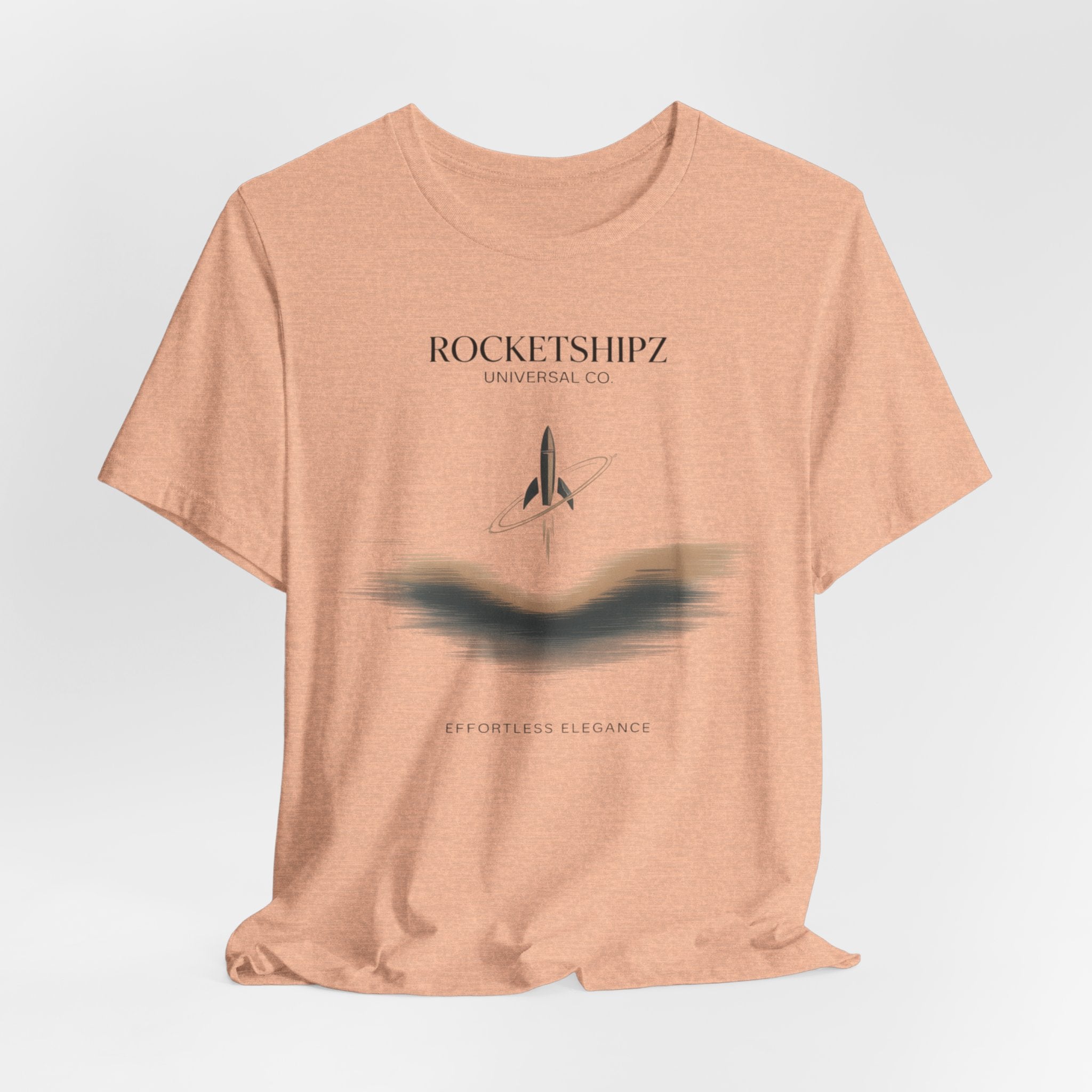 Minimalist Rocketship Tee, Premium Basics, Subtle Embroidery Style