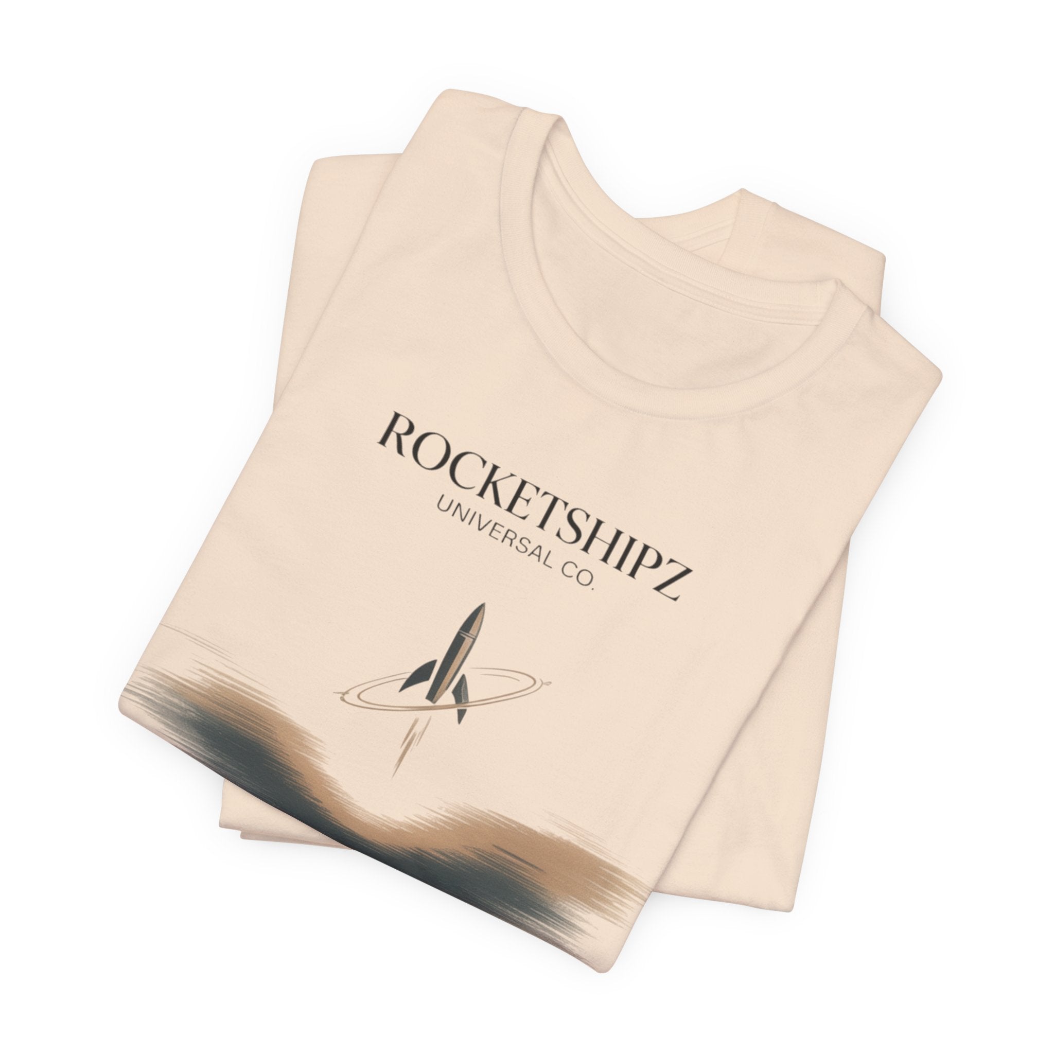 Minimalist Rocketship Tee, Premium Basics, Subtle Embroidery Style