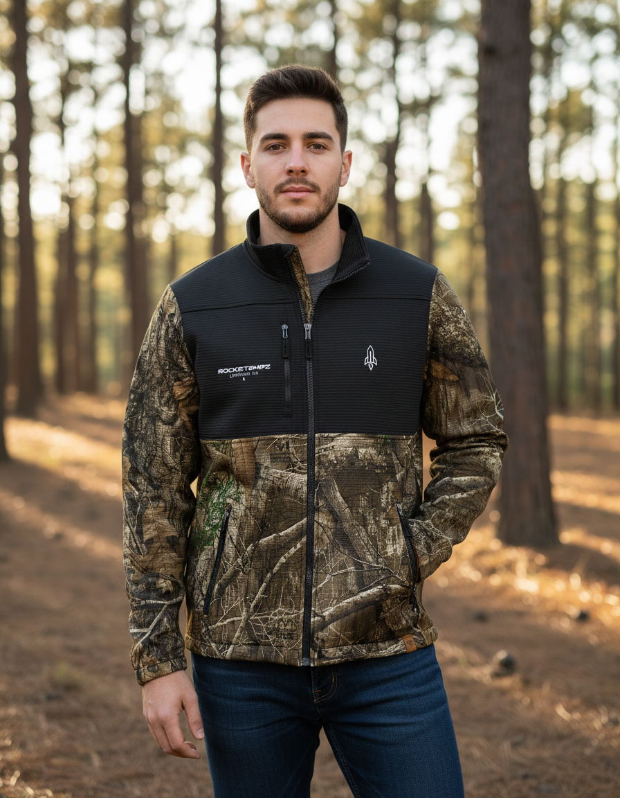 Rocketshipz Realtree 'Ascend To Atlas' Soft Shell Jacket — Embroidered Outdoor Windbreaker