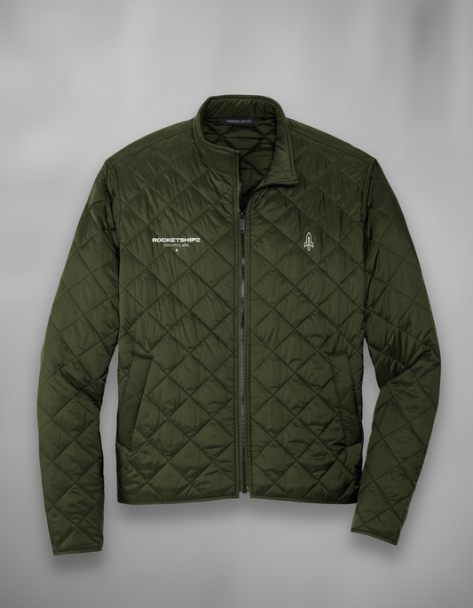 Rocketshipz "Interwebbed" Quilted Full-Zip Jacket — Embroidered Outerwear