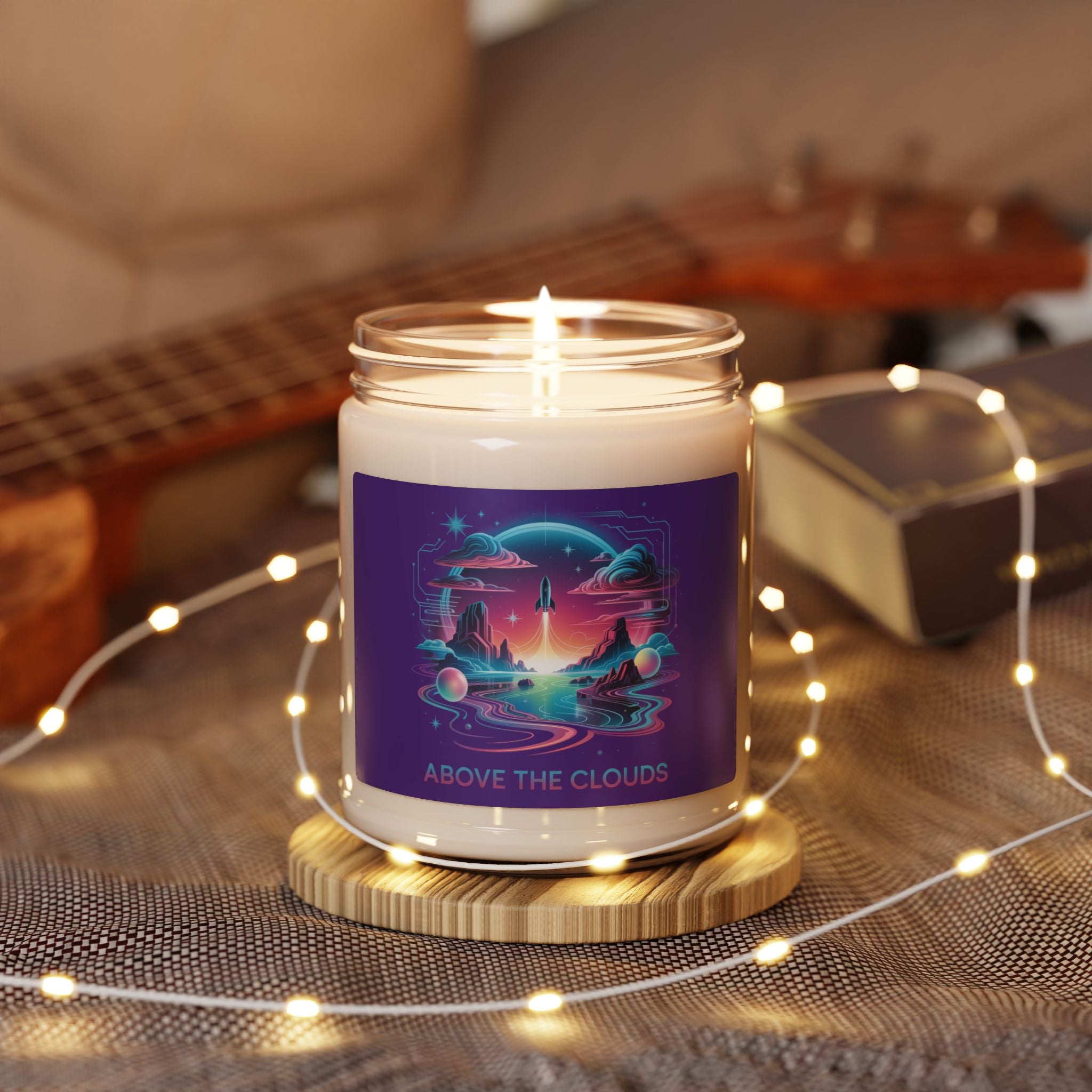 Surreal Dreamscape Candle | Soy Jar Candle, AI Art Gradient Scenery