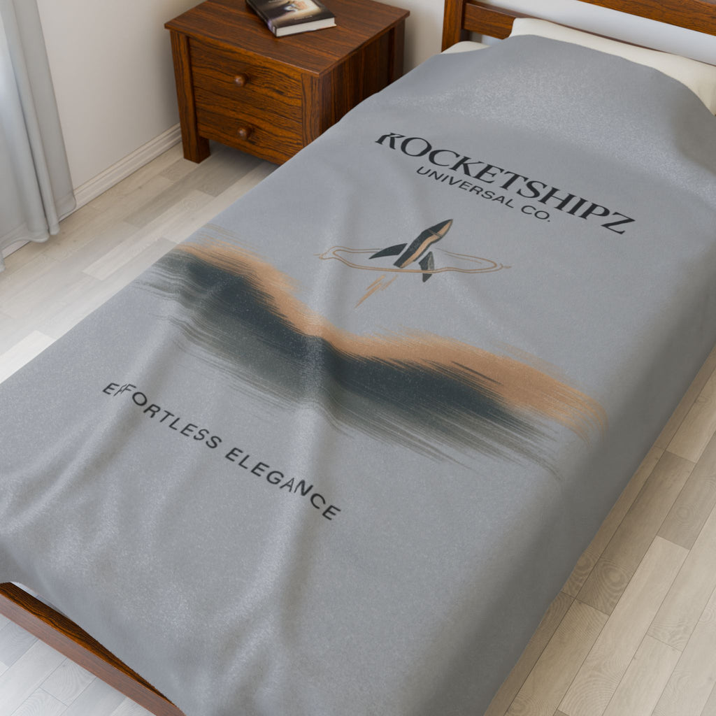 Minimalist Embroidered Logo Velveteen Blanket | Quiet Luxury, Neutral Essentials