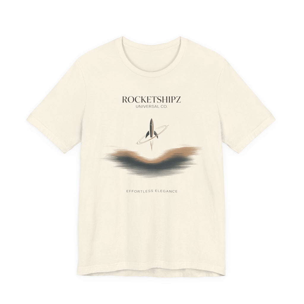 Minimalist Rocketship Tee, Premium Basics, Subtle Embroidery Style