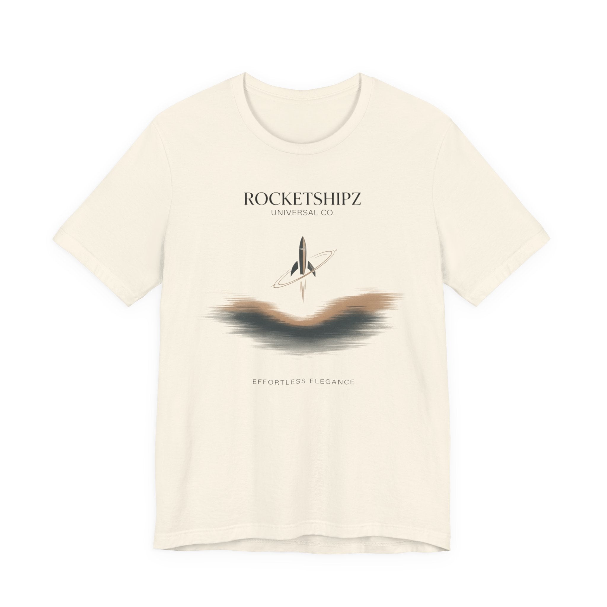 Minimalist Rocketship Tee, Premium Basics, Subtle Embroidery Style