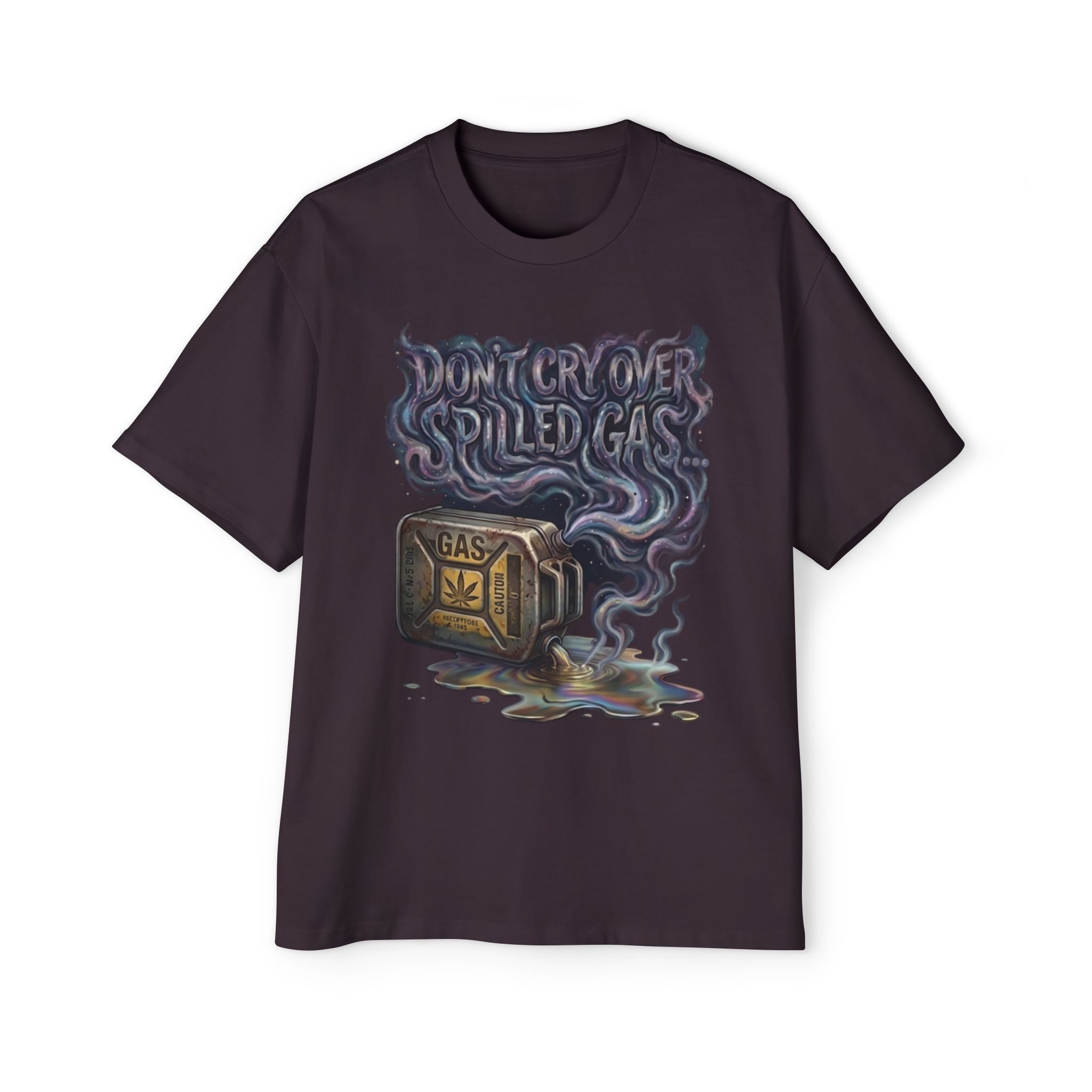 "Don’t Cry Over Spilled Gas" Rocketshipz Tee — Vintage Gas Can Graphic T-Shirt